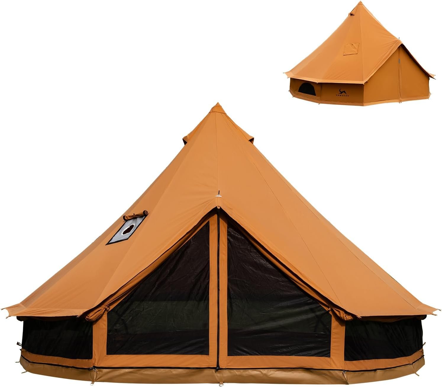 TOMOUNT Tienda de campaña de lona con gato de estufa, uso pa