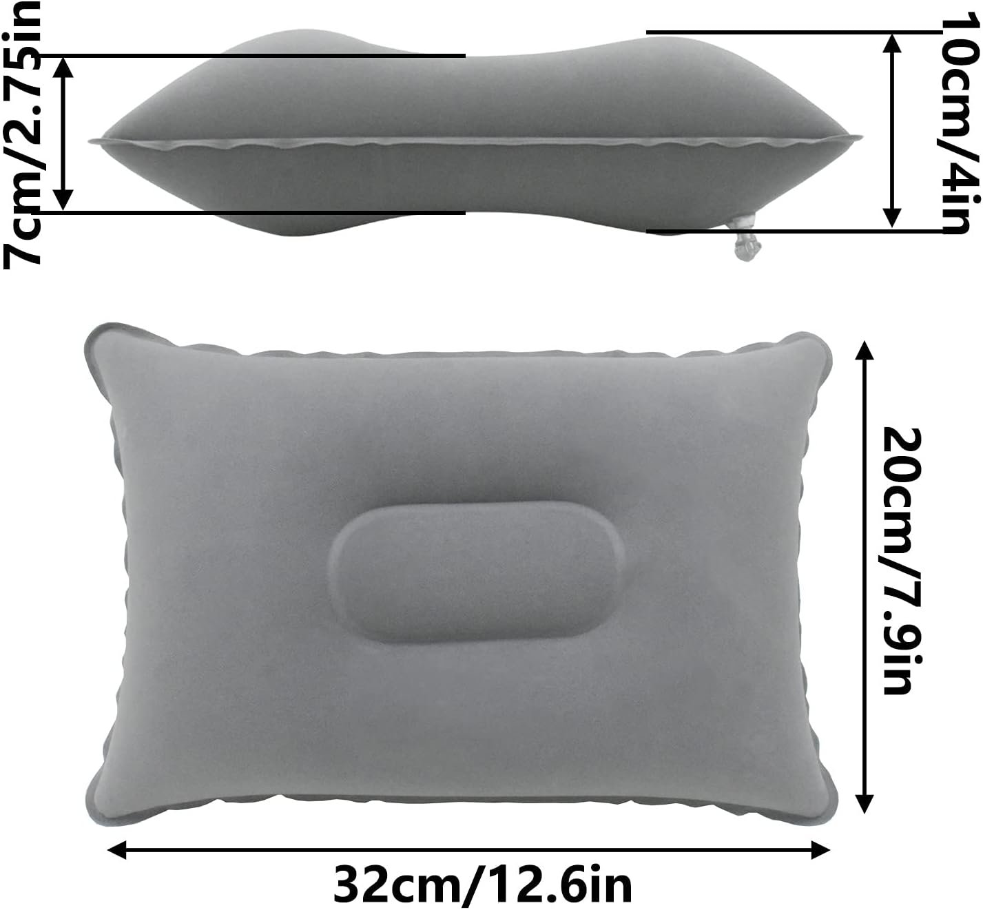 Alovexiong Paquete de 4 almohadas inflables ultraligeras gri - Imagen 2
