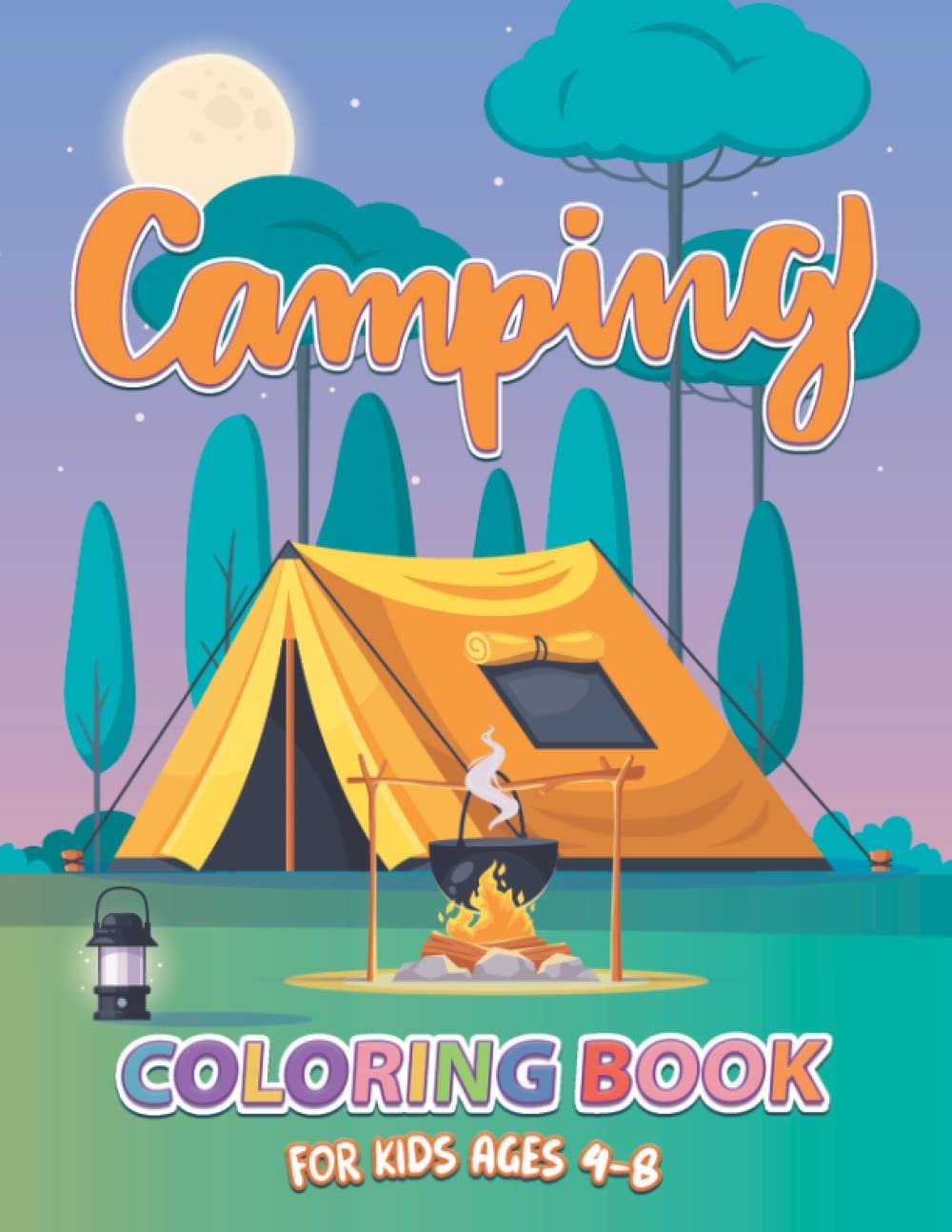 Camping Coloring Book for kids Ages 4-8: 30 Camping Themed C
