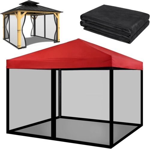 Mosquitera de 10 x 10 pies con cremallera para patio, campin
