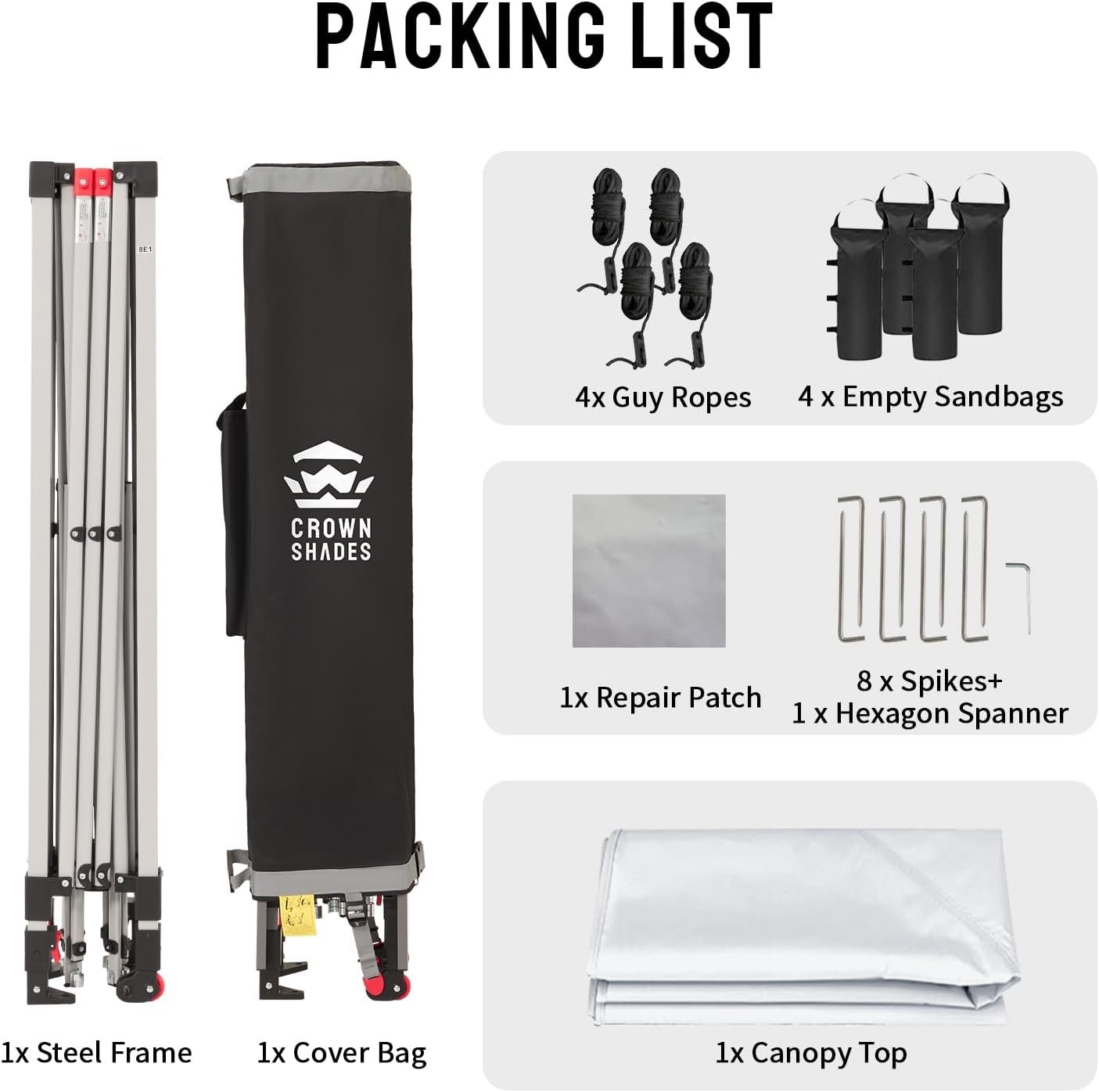 CROWN SHADES - Toldo plegable instantáneo con bolsa de trans - Imagen 7