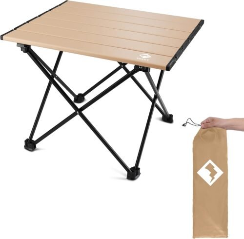 VILLEY - Mesa auxiliar de aluminio portátil, ultraligera y p