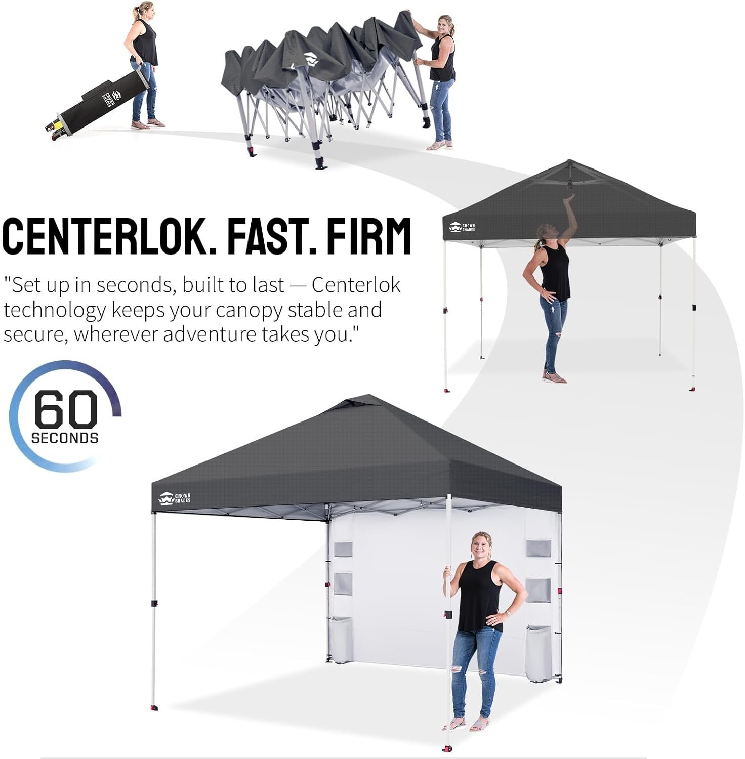 CROWN SHADES Tienda de campaña desplegable de 10 x 10 pies, - Imagen 6