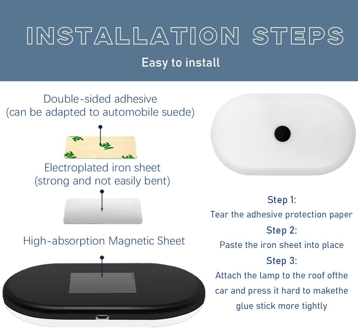 Luz de techo interior de automóvil, luz de lectura de cúpula - Imagen 5