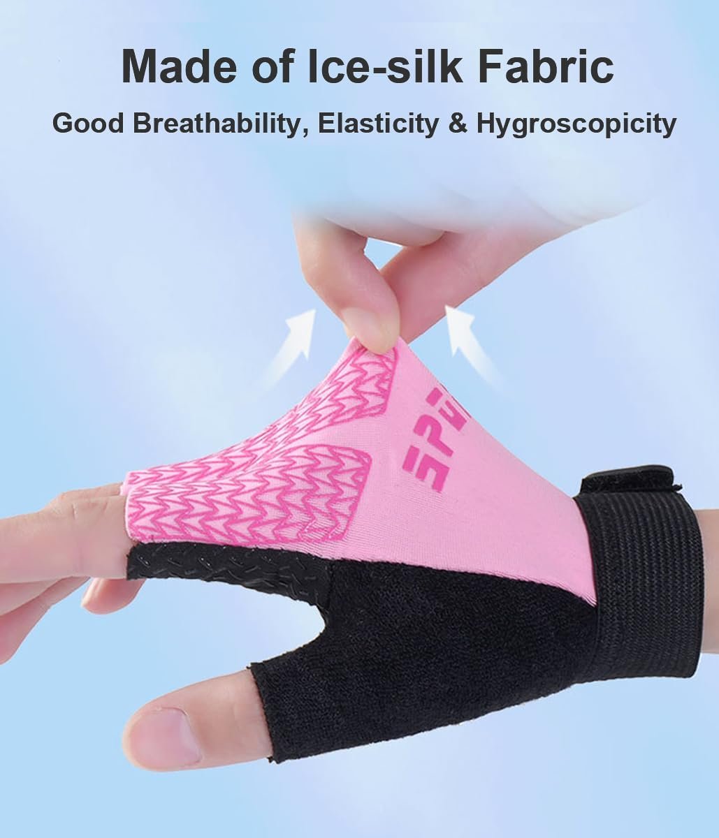 Guantes de bicicleta sin dedos para niñas, guantes deportivo - Imagen 3