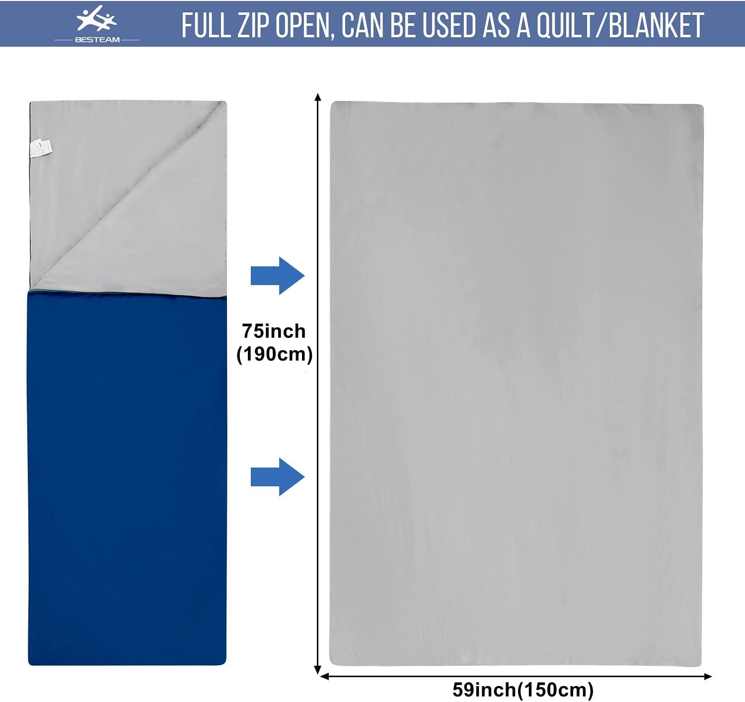 Saco de dormir para clima cálido, portátil, impermeable, com - Imagen 3