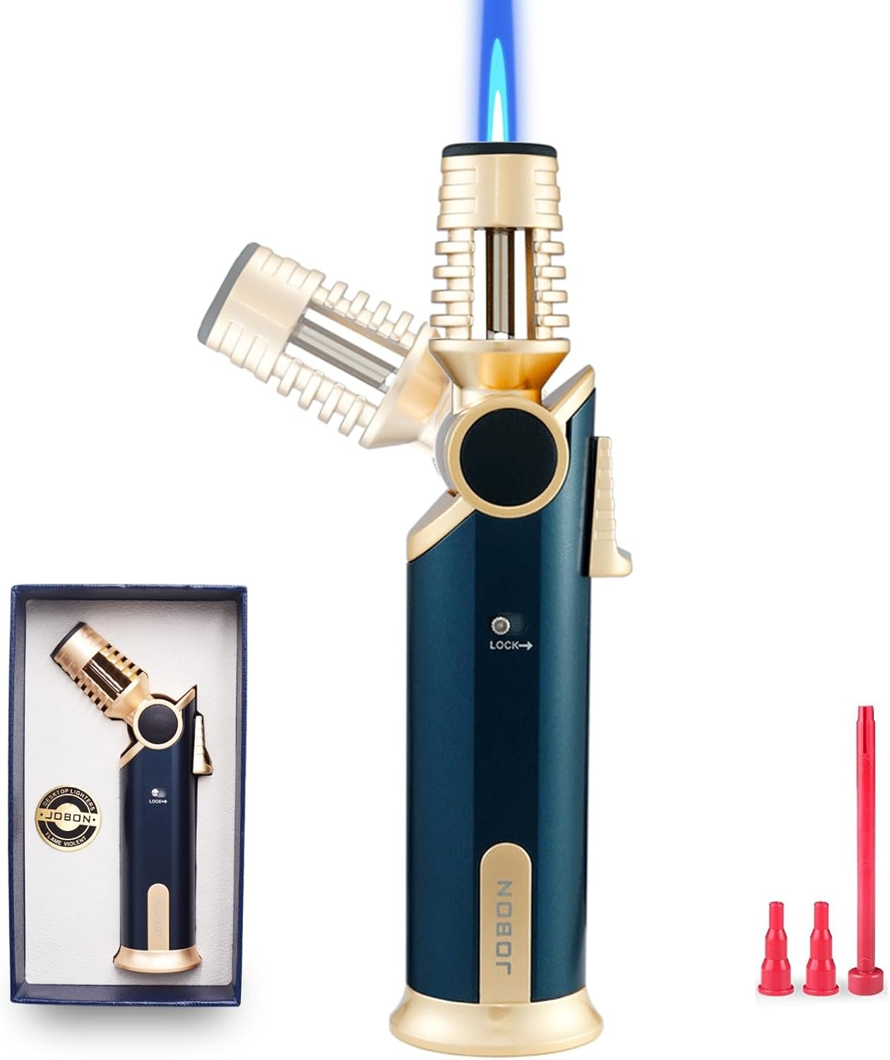 DOUBFIVSY Encendedor de butano, soplete de cocina recargable