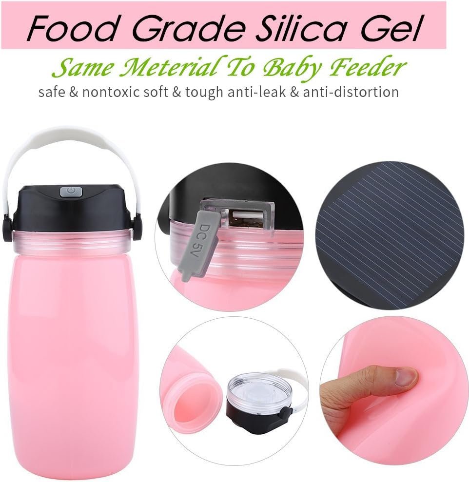 Botella de linterna solar, luces solares LED, plegable, de s - Imagen 4