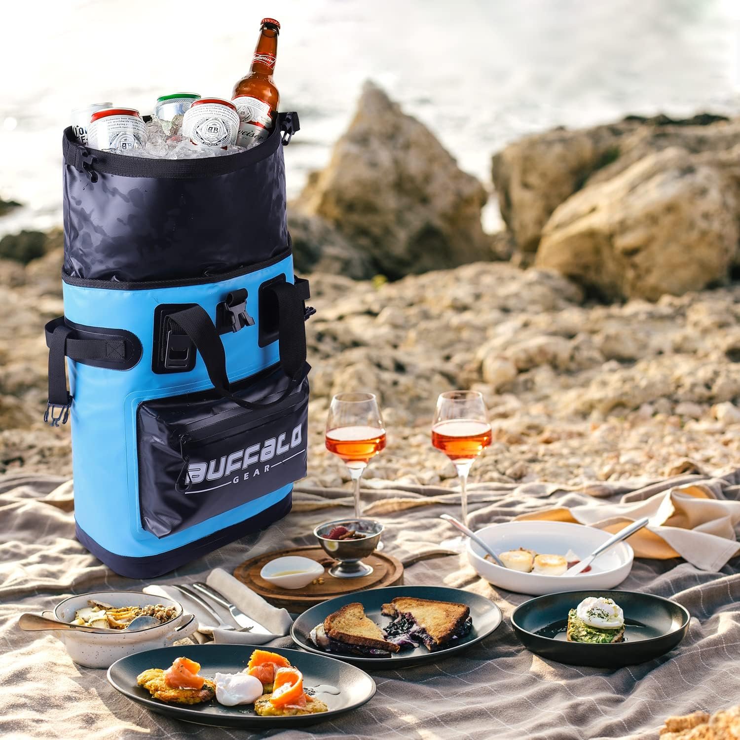 Buffalo Gear Mochila enfriadora de 18 L, 30 L, a prueba de f - Imagen 2