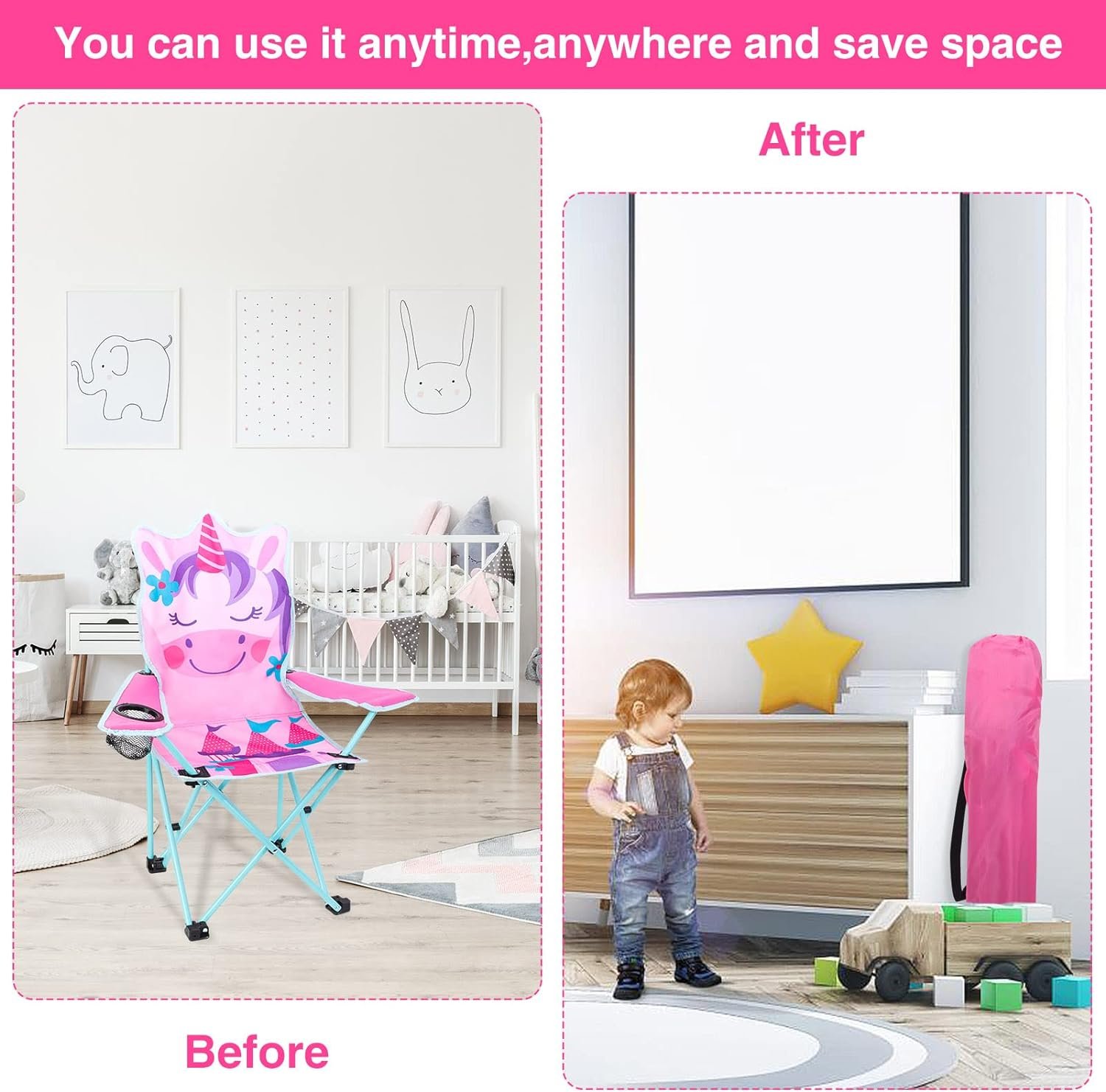 KABOER Silla plegable para césped y camping para niños con p - Imagen 5