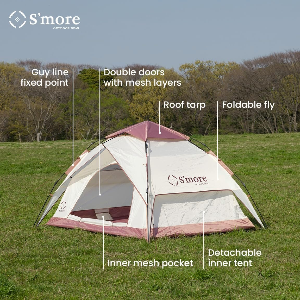 S'More 1/2 Person Beach Tent, Lightweight & Easy Set Up Pop - Imagen 5