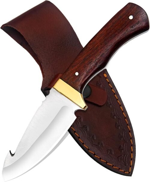 SC - Cuchillo de caza de hoja fija con gancho de tripa – Des