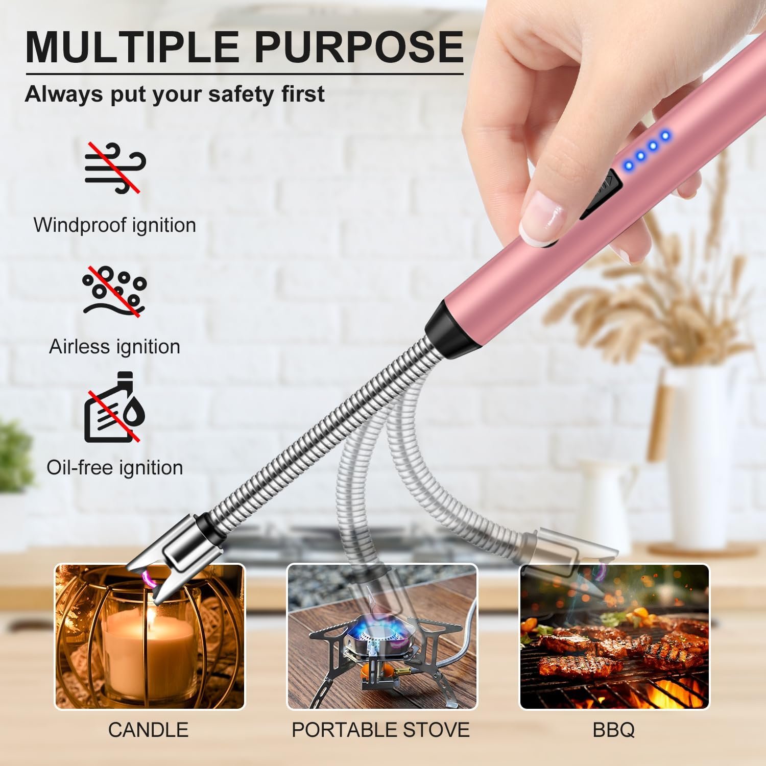 LcFun Encendedor de velas eléctrico con cuello flexible de 3 - Imagen 7