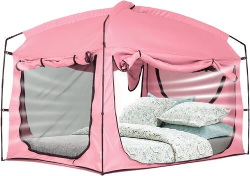 Bed Tent,Portable Privacy Sleeping Bed Canopy,Blackout 90% D