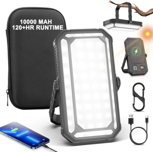 Linterna de camping LED recargable, hasta 120 horas, 10,000