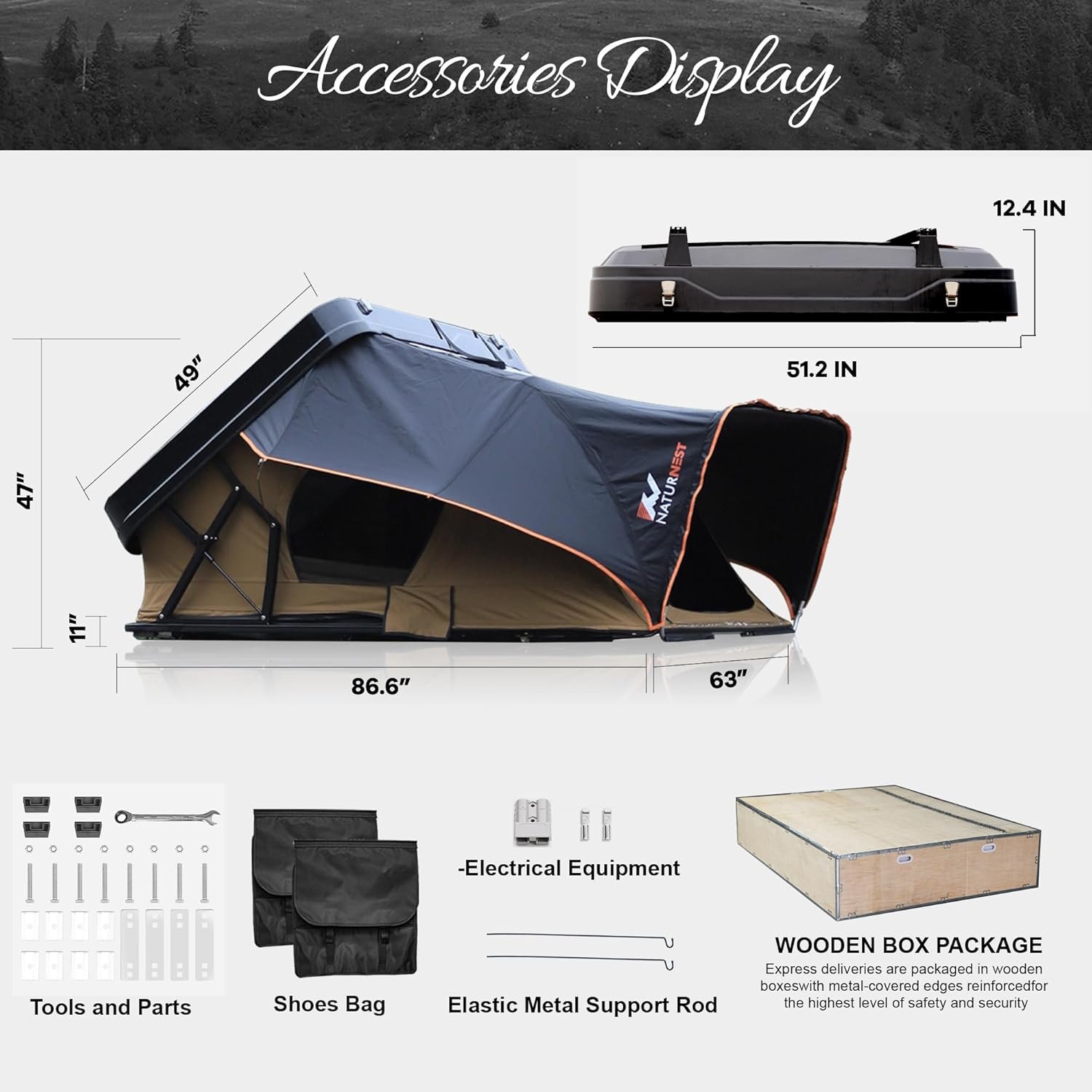 Naturnest - Tienda de campaña de techo rígida, diseño de esp - Imagen 7