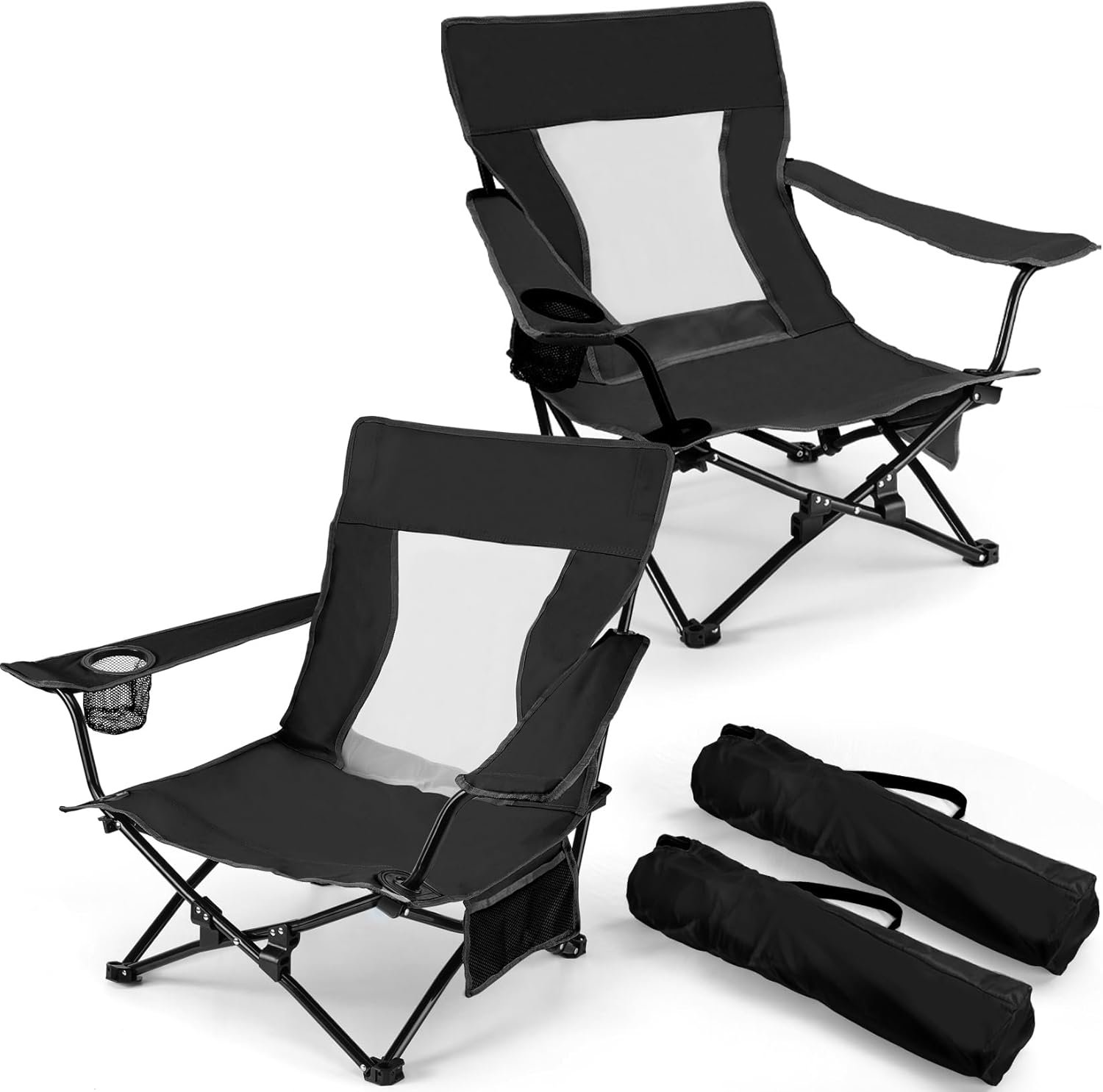 Joyfair Silla de camping de playa (paquete de 2), silla pleg