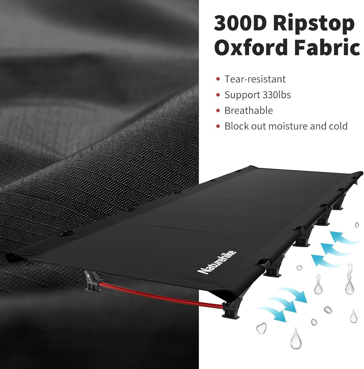 Naturehike Catre de campamento ultraligero, catre plegable f - Imagen 6