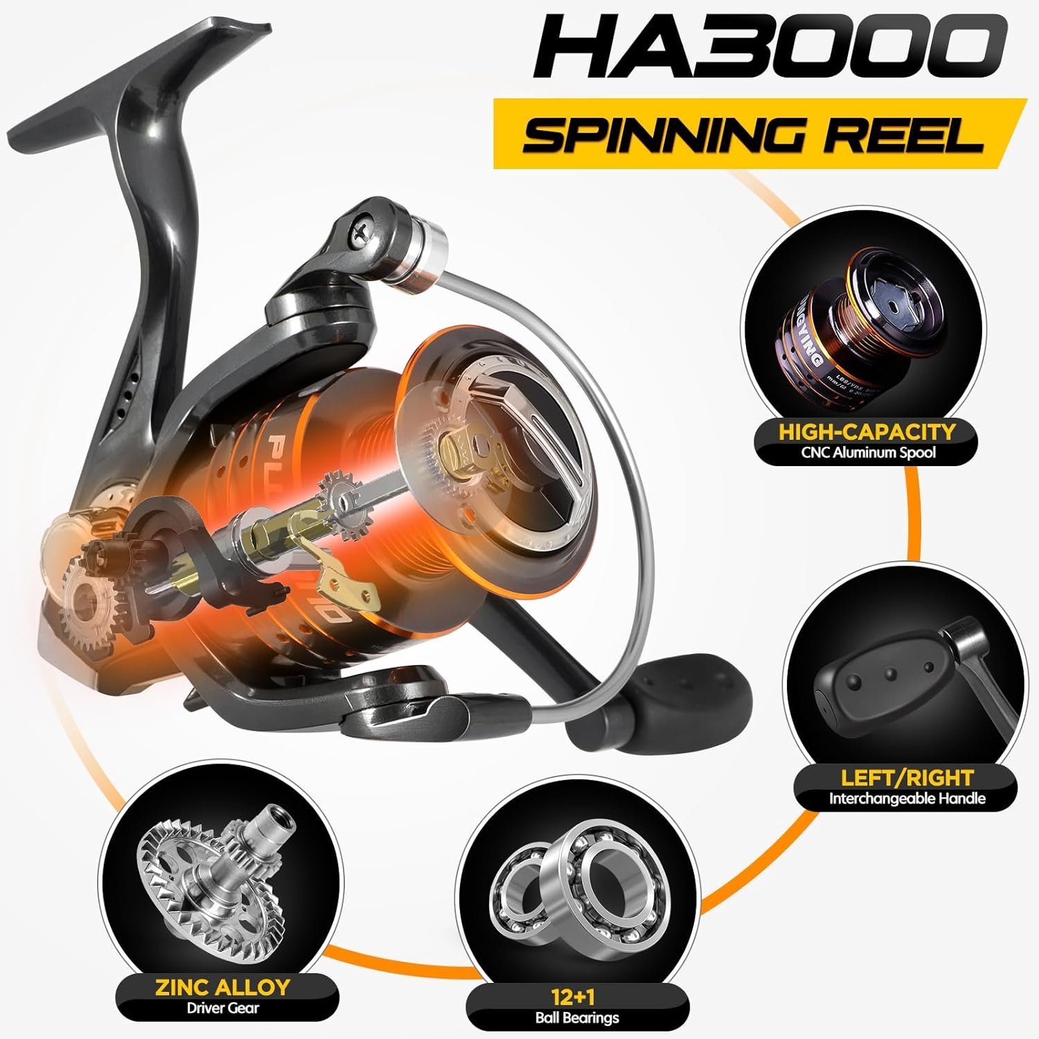 PLUSINNO Combos de caña de pescar y carrete, Bronze Warrior - Imagen 4