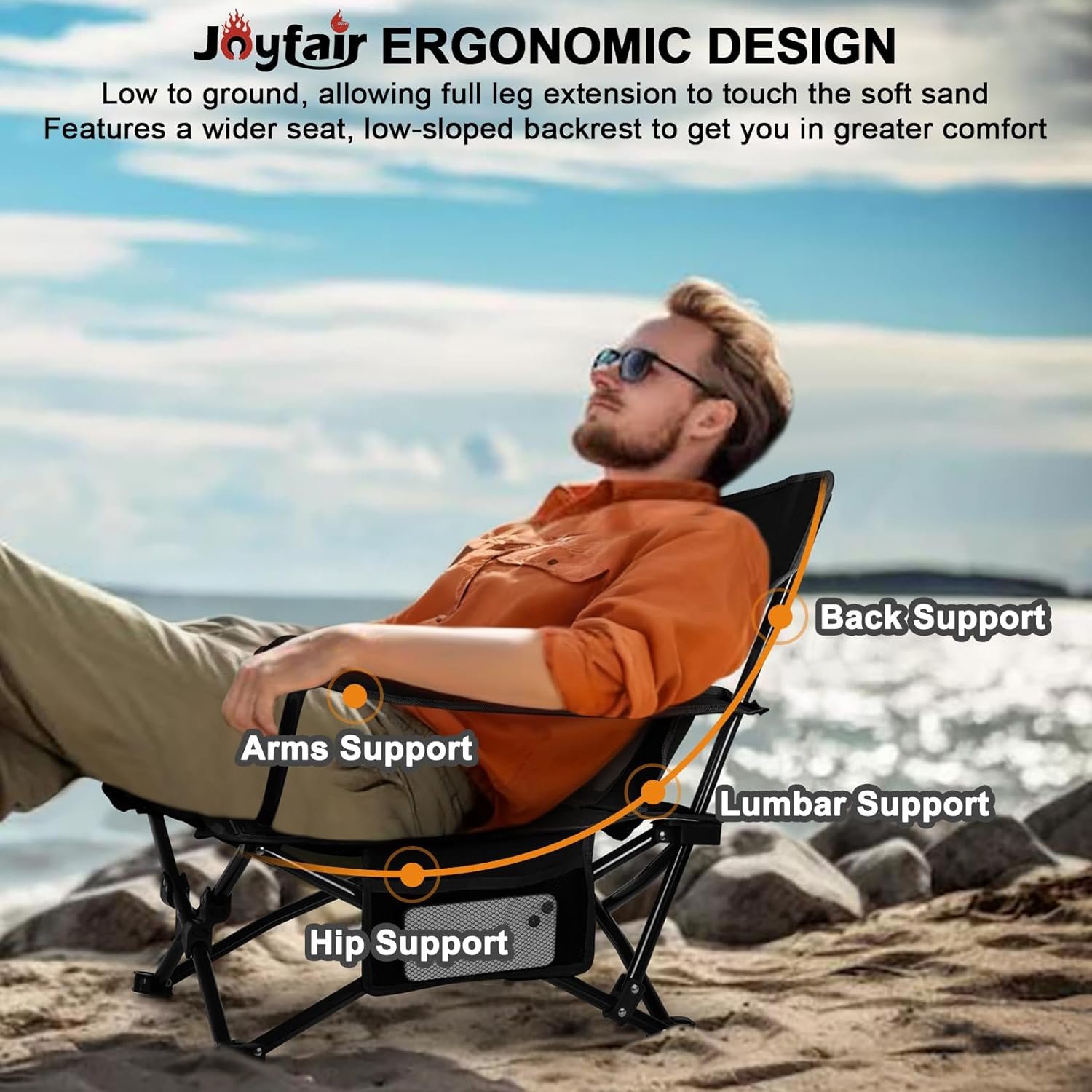 Joyfair Silla de camping de playa (paquete de 2), silla pleg - Imagen 5