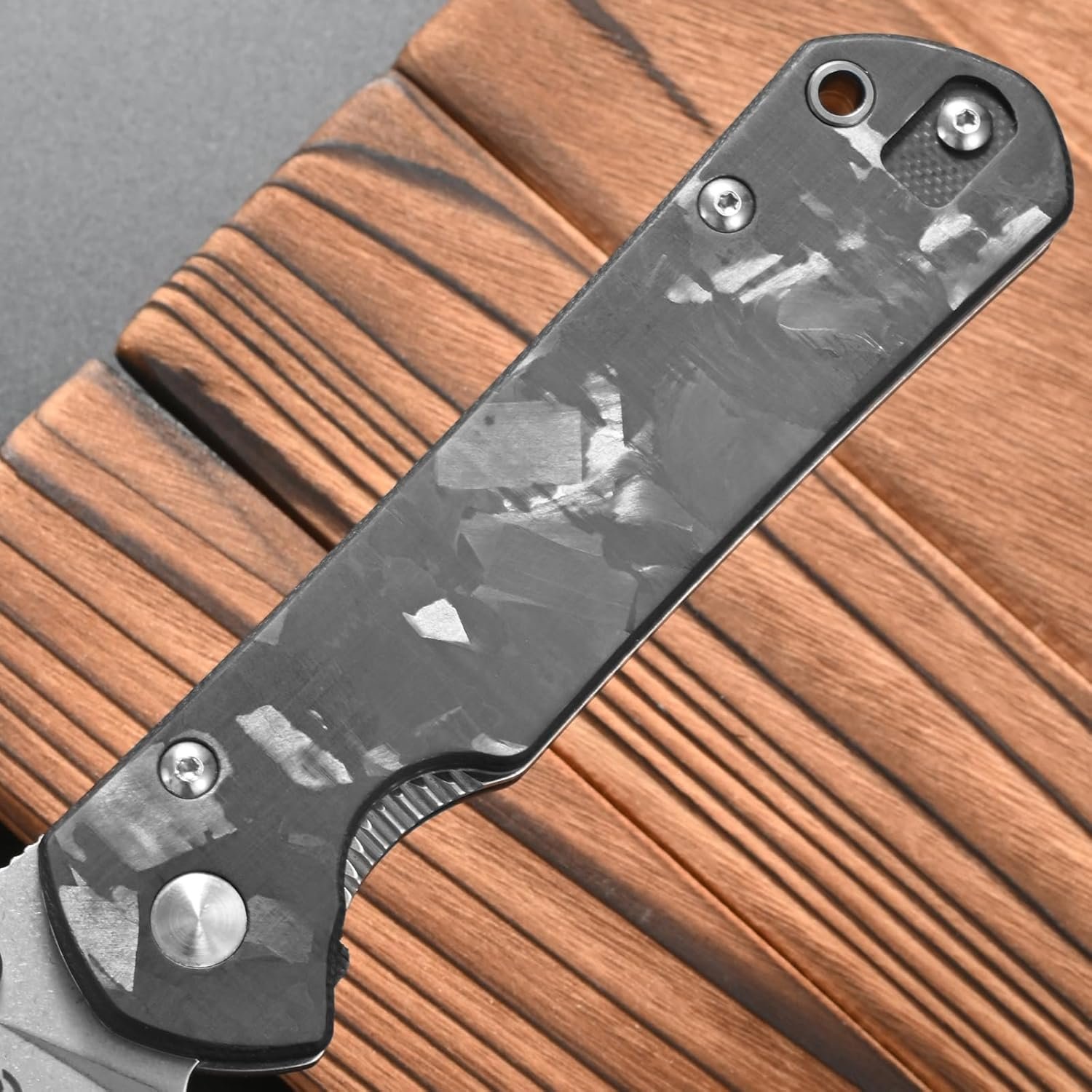 FF23 Carbon Fiber Handle Folding Knife, AUS-10 Steel Blade K - Imagen 5