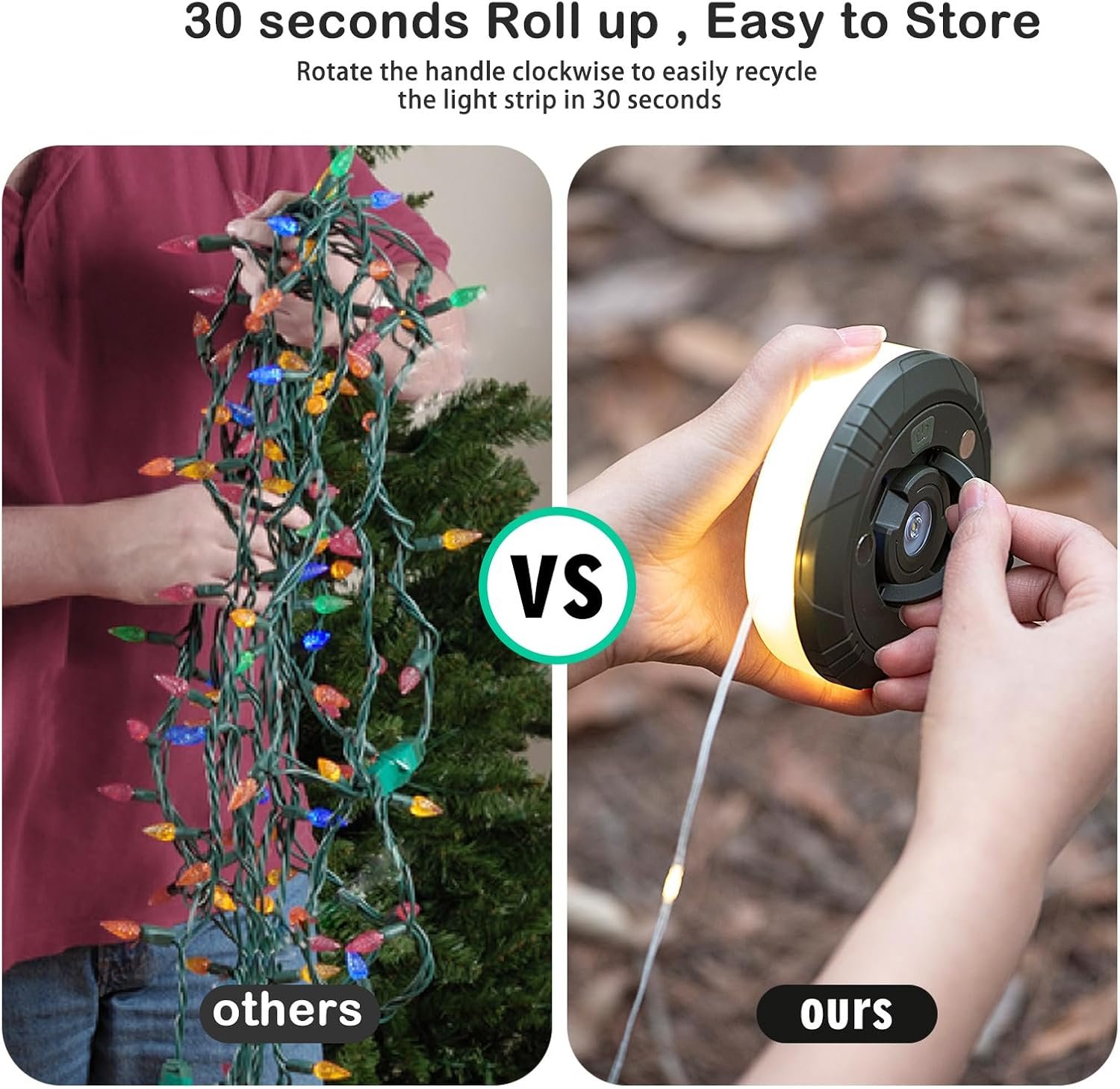 Guirnalda de luces de campamento, 4 en 1, linterna de campam - Imagen 4