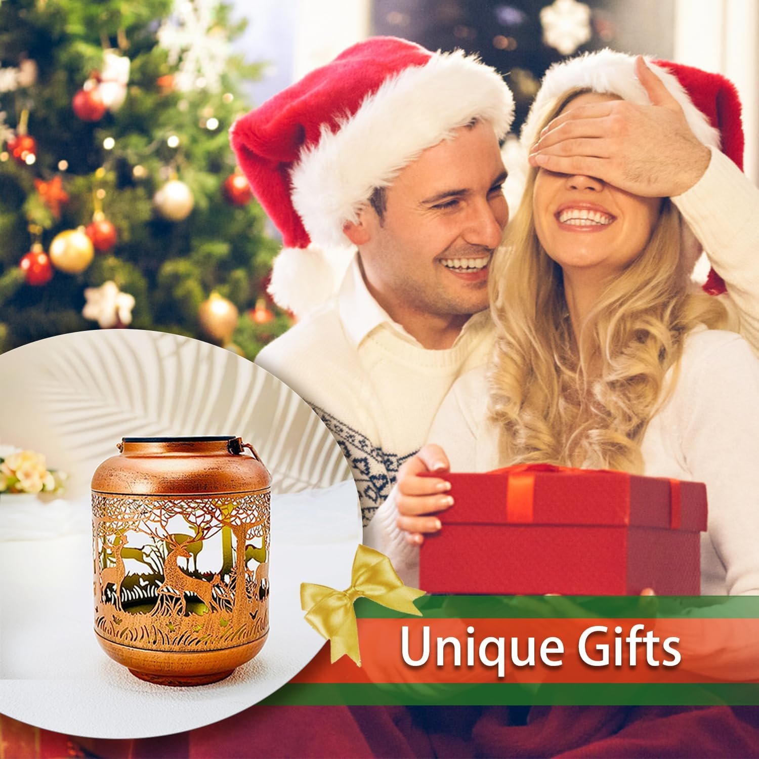 Faroles solares de venado para exteriores, impermeables, luc - Imagen 2