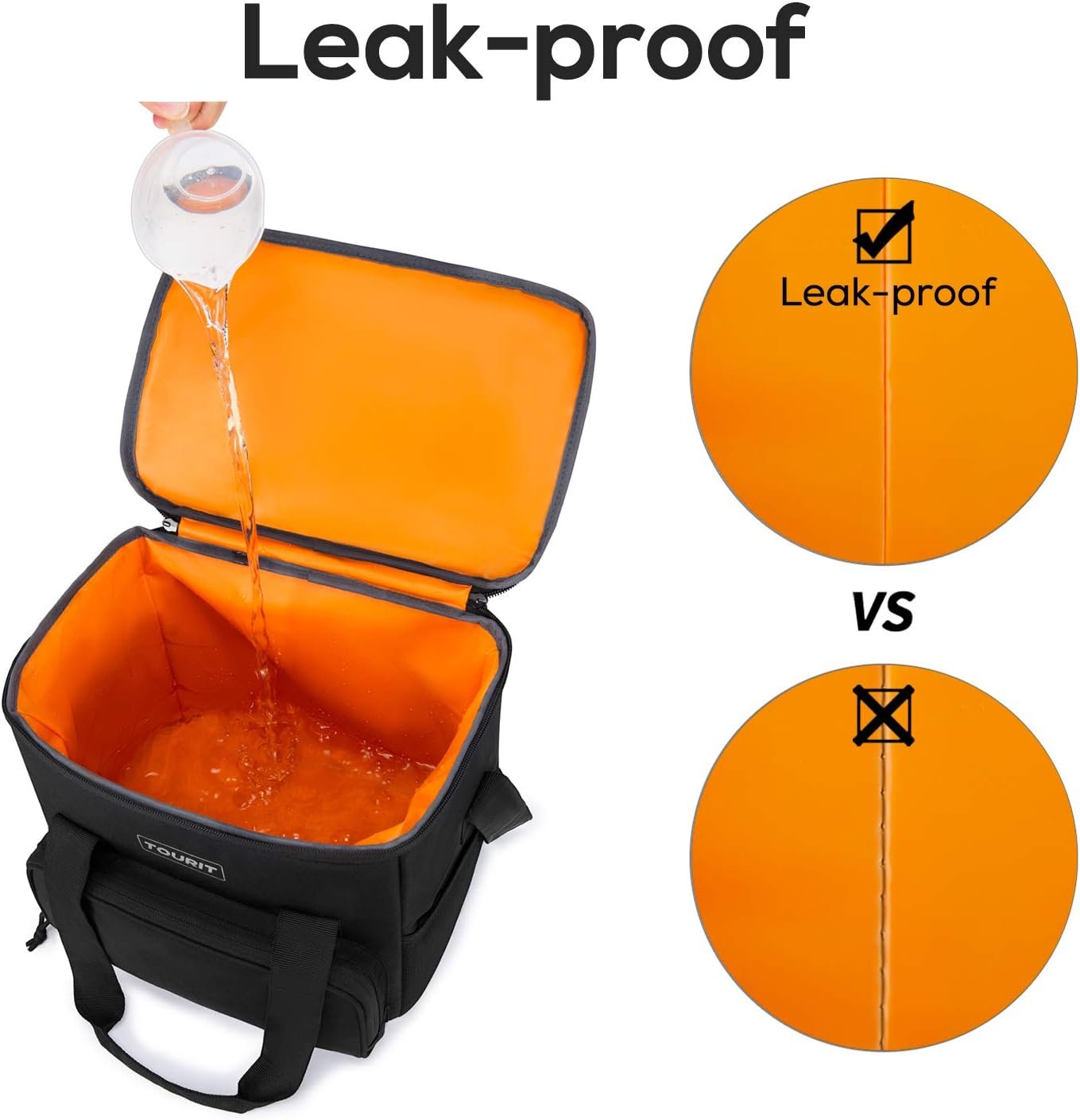 TOURIT Pequeña bolsa térmica suave aislada, 24/35/46-latas, - Imagen 5