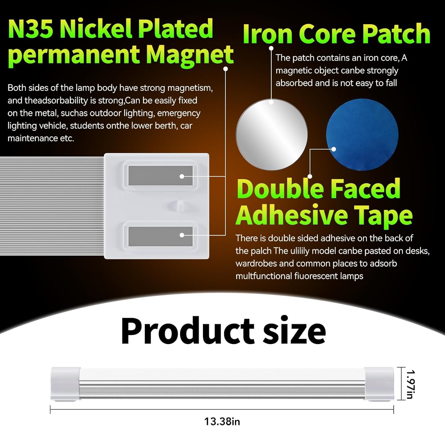 LETOUR Tubo LED de luz magnética, luces de trabajo 6000 lúme - Imagen 7