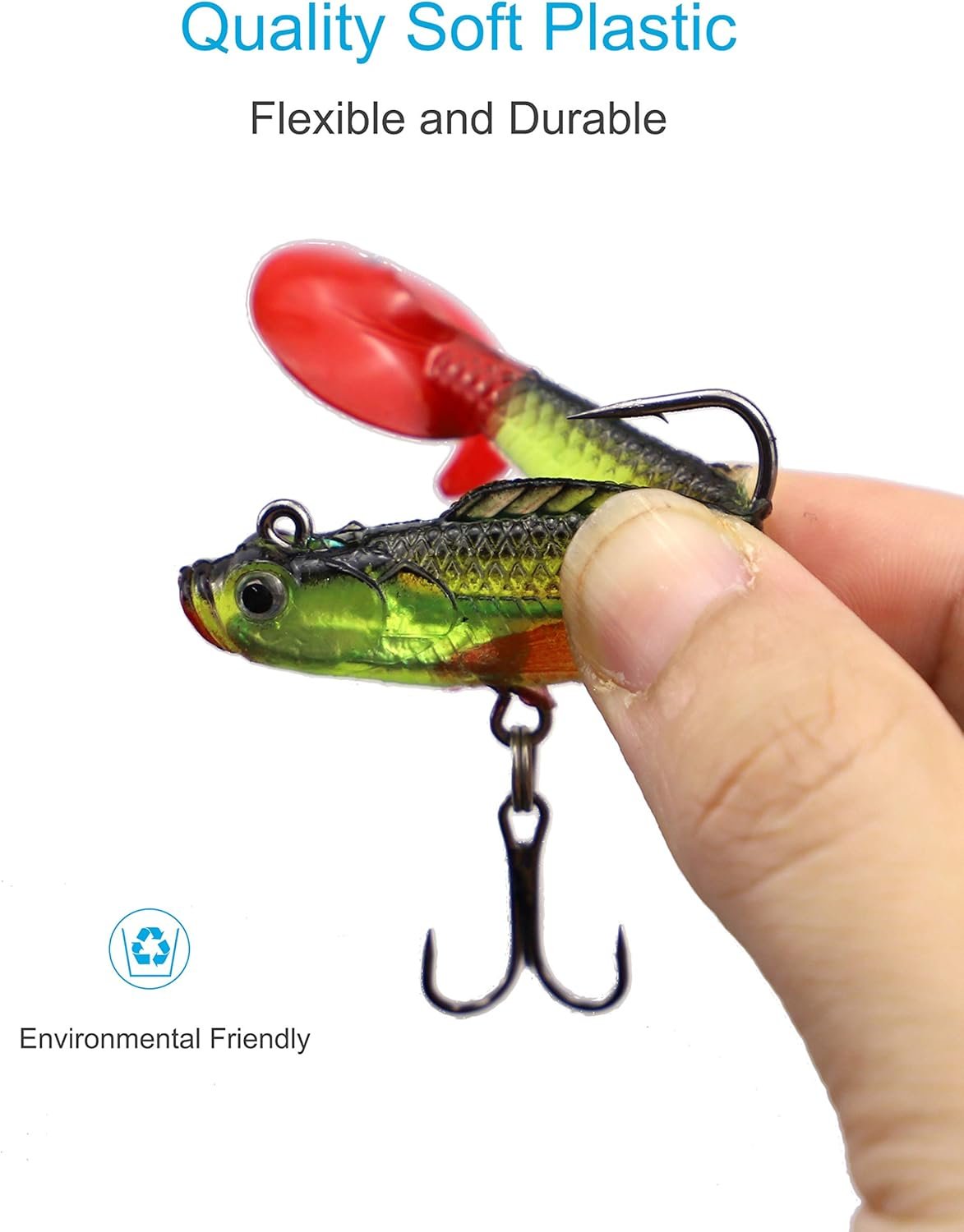 Señuelos para Bass Jig Head Soft Swimbait, paquete de 6 cebo - Imagen 2