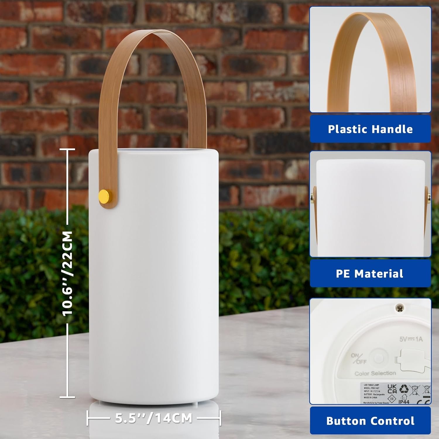 Uuffoo Lámpara de mesa solar para exteriores, linterna 2 en - Imagen 4