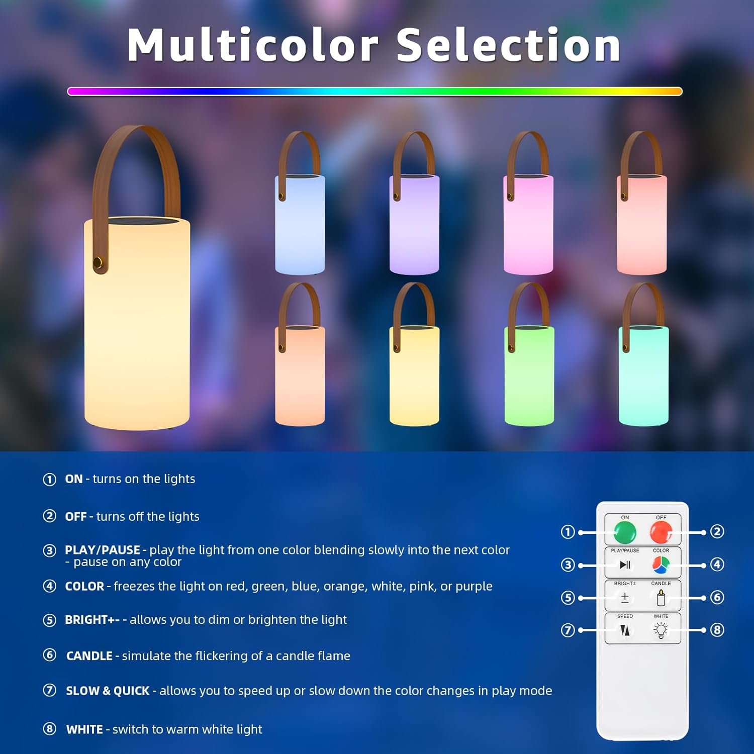 Uuffoo Lámpara de mesa solar para exteriores, linterna 2 en - Imagen 3