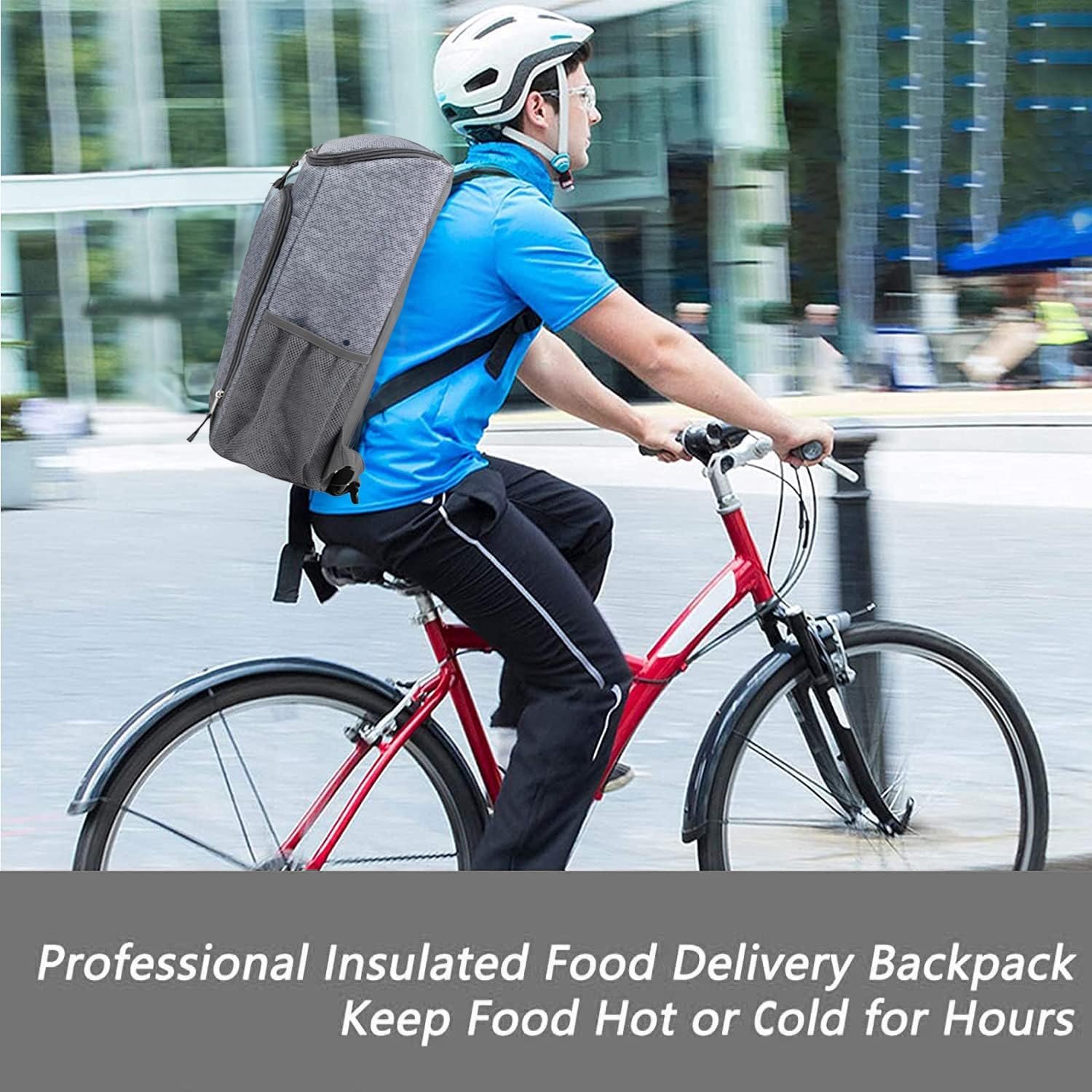 Mochila térmica aislada para entrega de alimentos con soport - Imagen 6