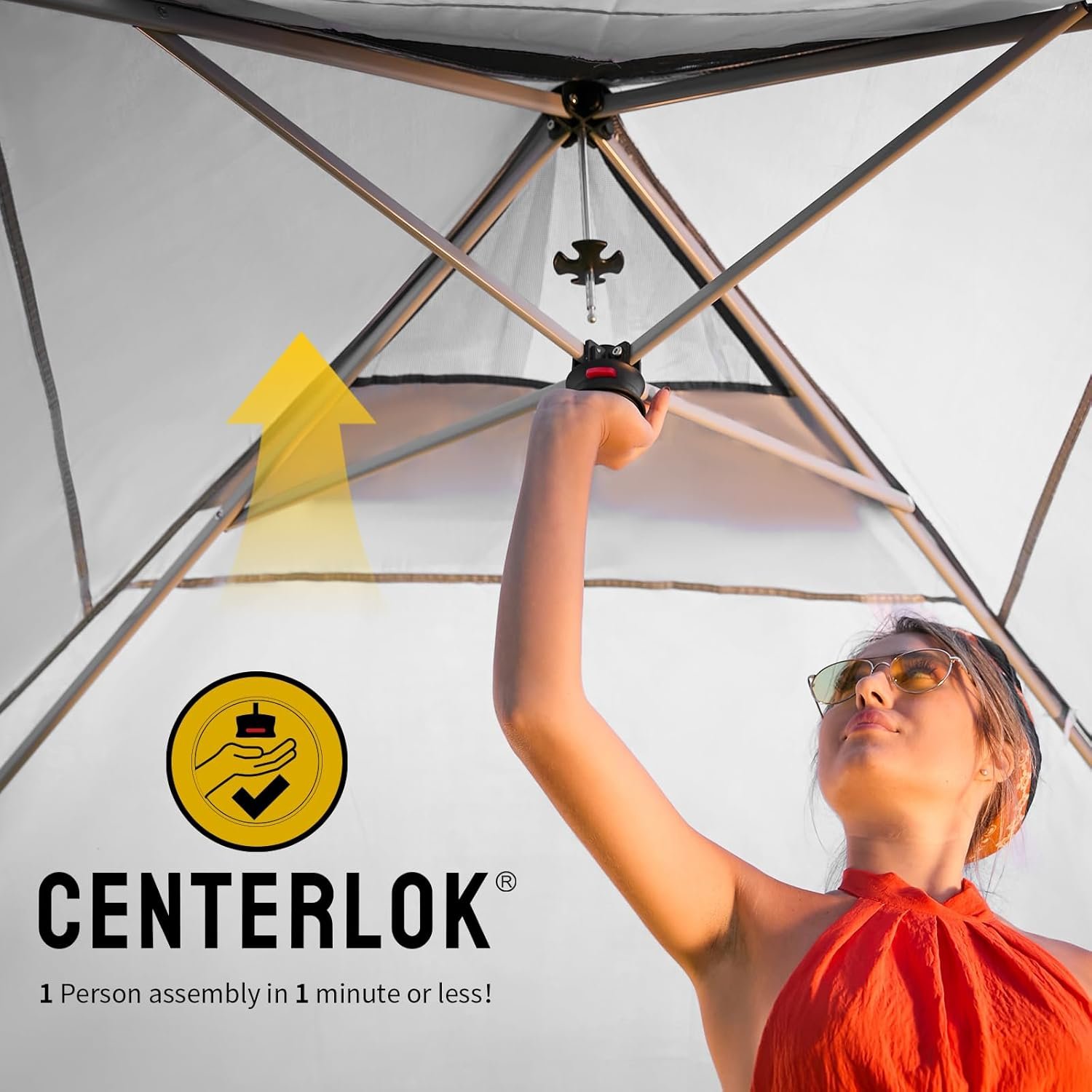 CROWN SHADES - Toldo desplegable de 12 x 12 pulgadas con tel - Imagen 2