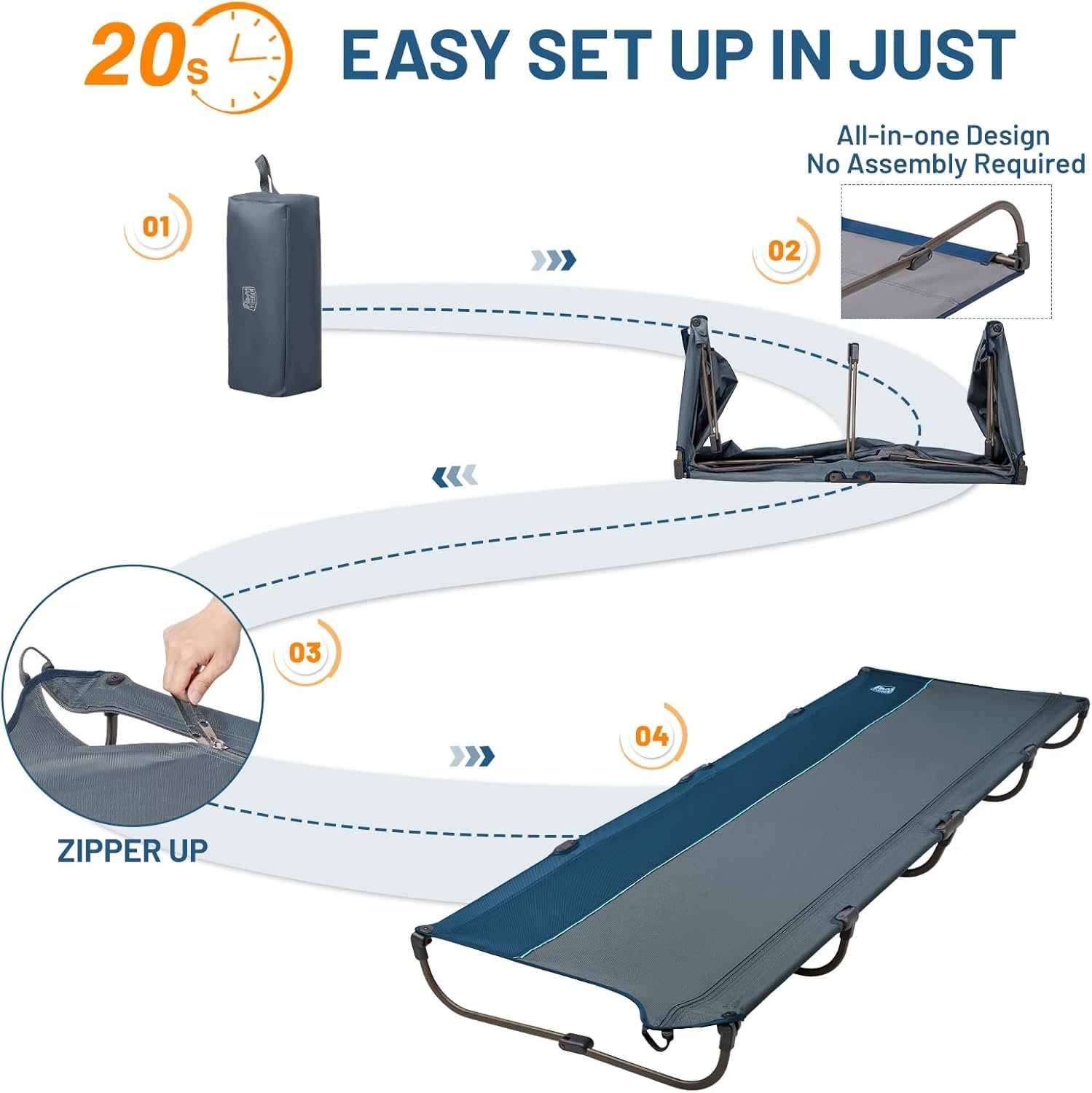 TIMBER RIDGE Catre de campamento de instalación rápida de 20 - Imagen 3