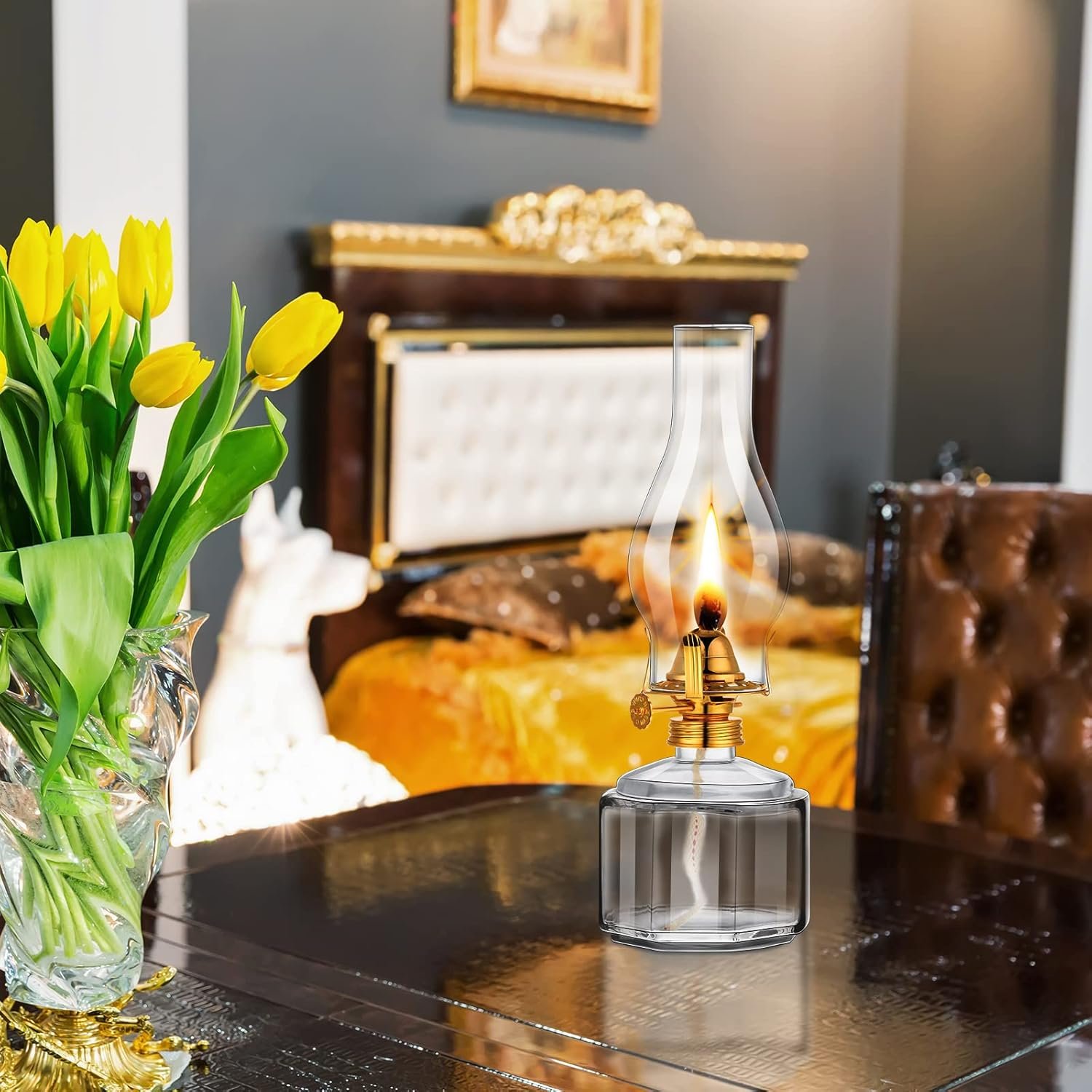 Tuanse 2 lámparas de aceite de cámara, linterna clásica de q - Imagen 5