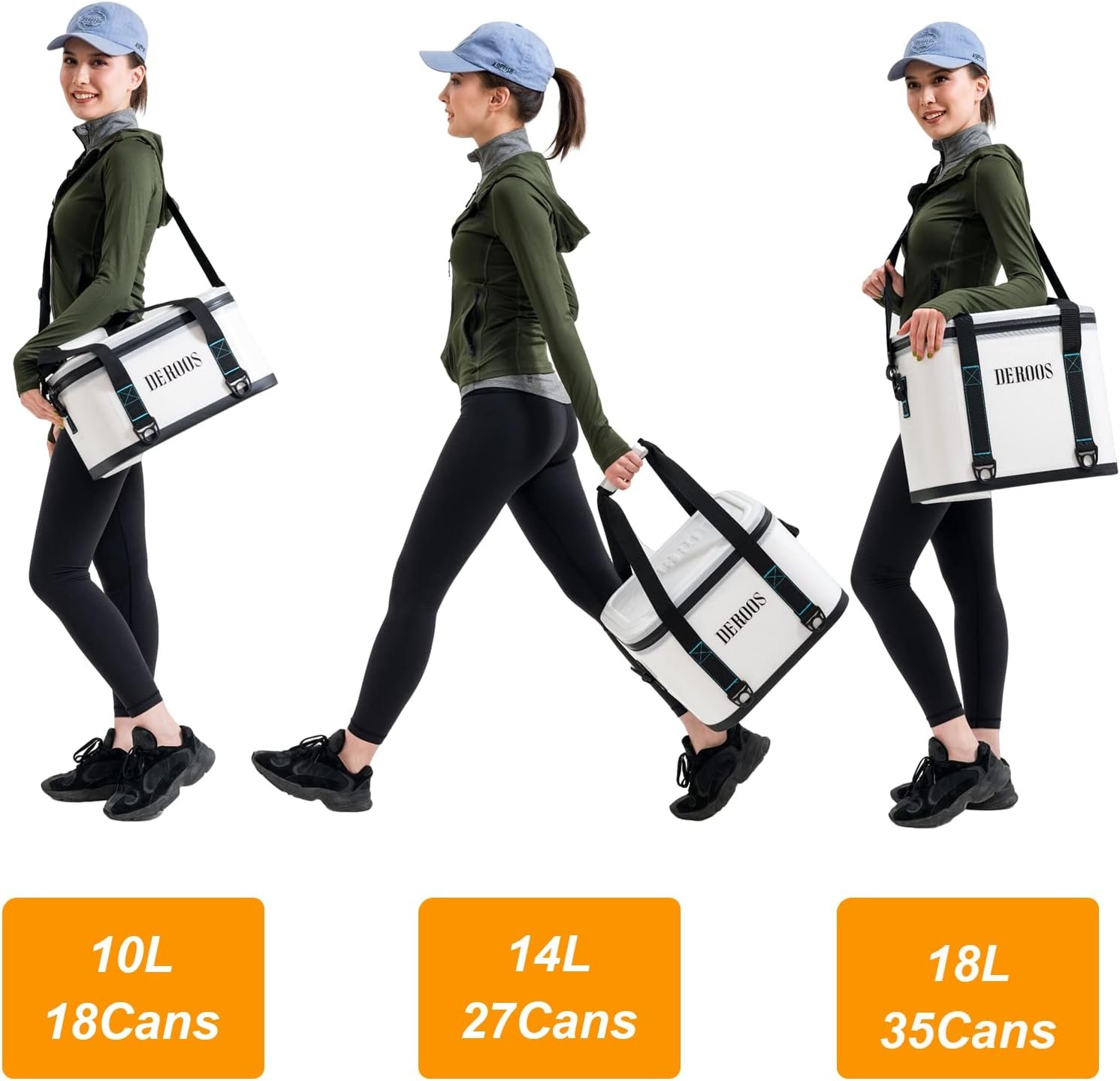 DEROOS - Bolsa enfriadora suave de 18/27/35 latas, 72 horas, - Imagen 5