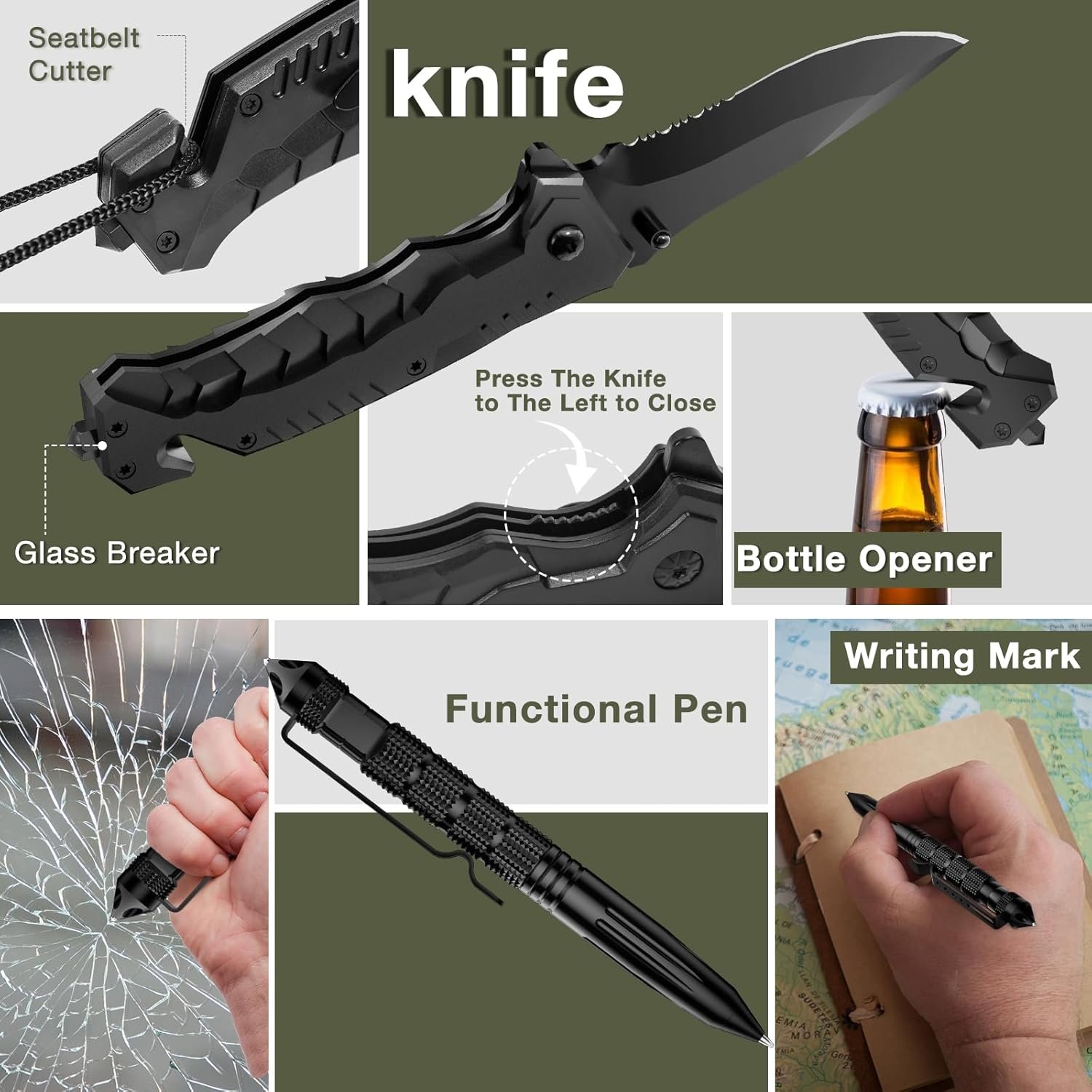 Kit de supervivencia, regalos para hombres, papá, marido, eq - Imagen 2