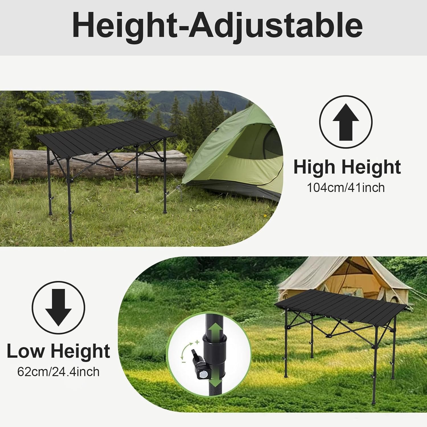 SHANQUAN Mesa de campamento plegable, 46.5 x 21.7 pulgadas, - Imagen 5