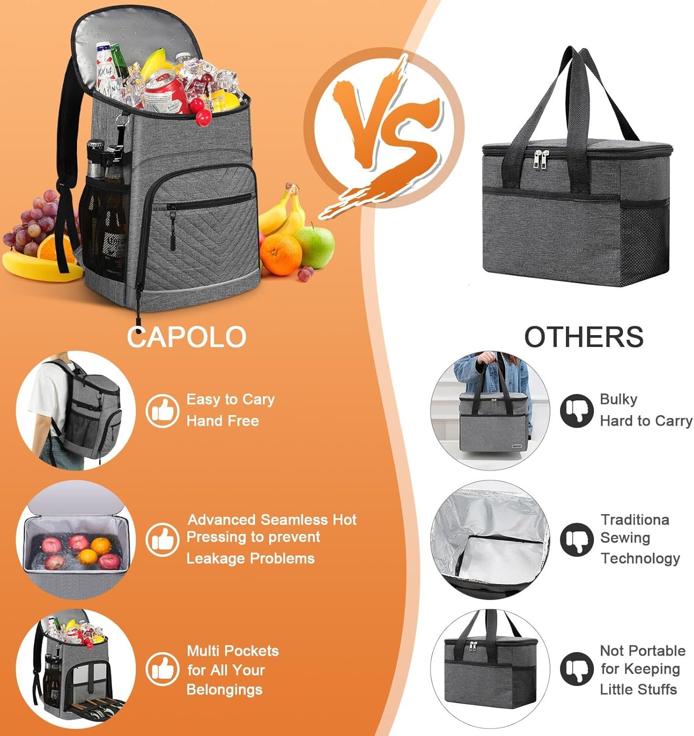 Mochila térmica aislada a prueba de fugas, impermeable, bols - Imagen 5