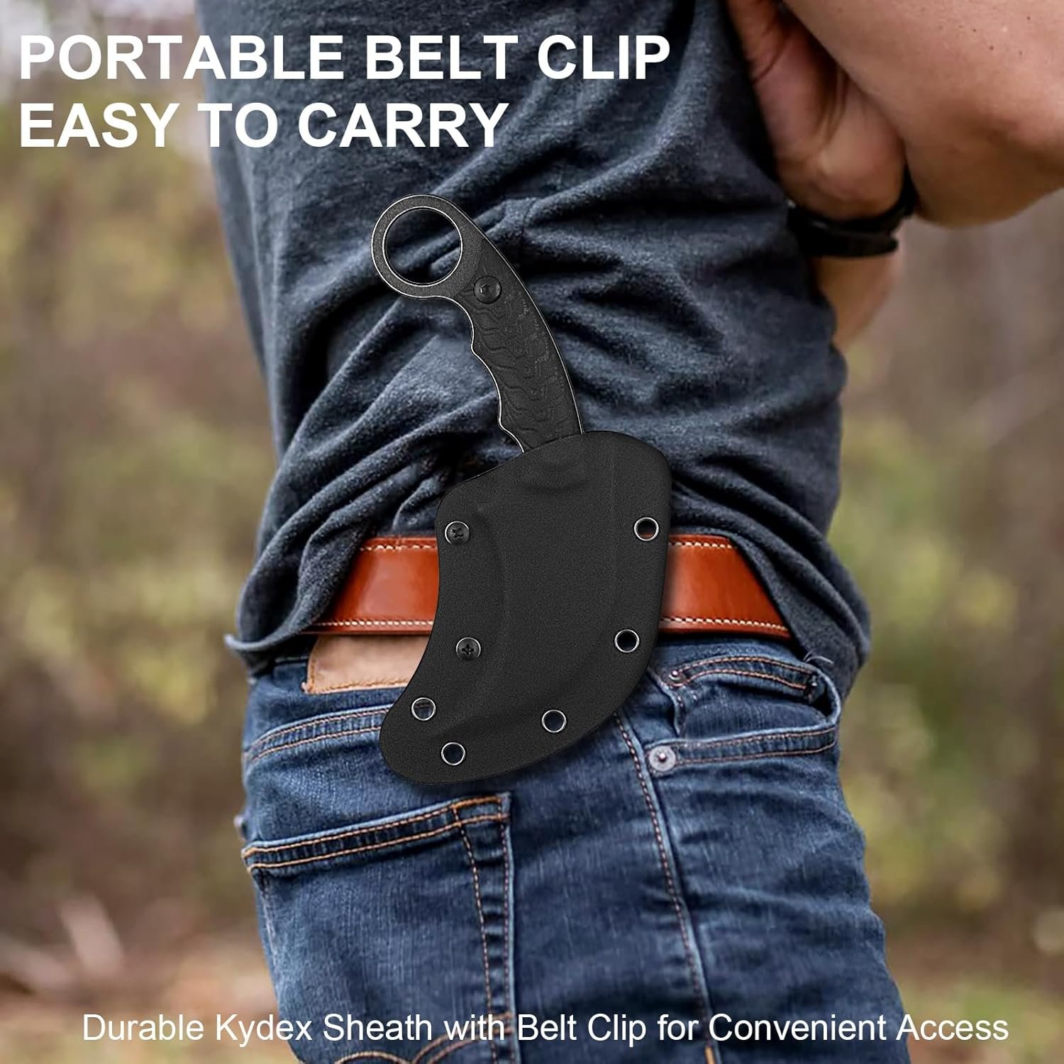 Cuchillo Karambit, hoja fija Karambit, cuchillo de garra, ho - Imagen 7