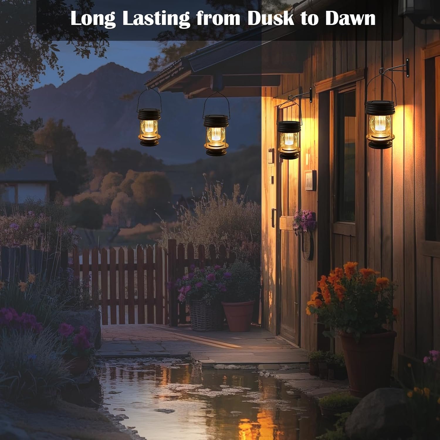 Farol solar – Luces solares colgantes para exteriores, paque - Imagen 4
