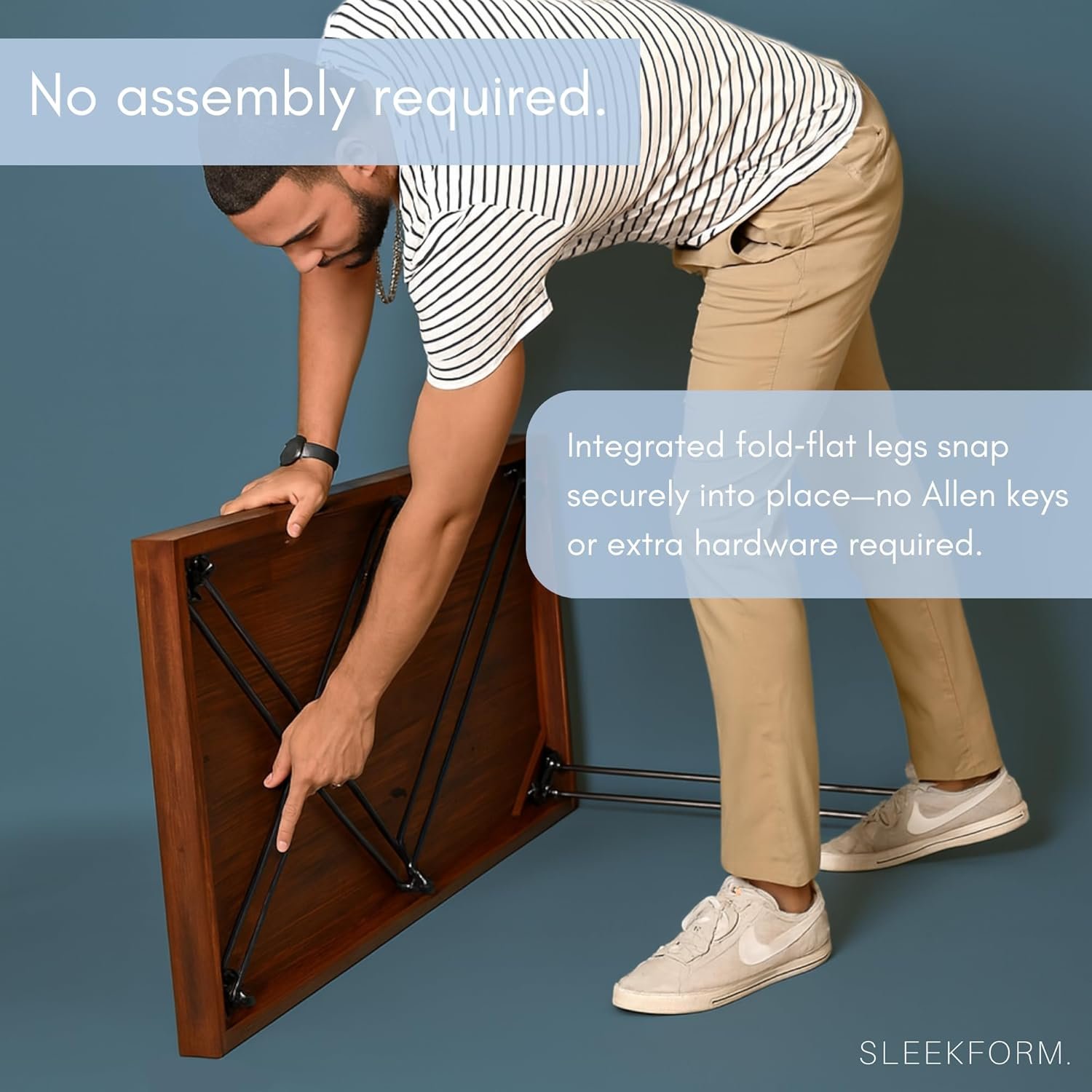 Sleekform Escritorio plegable de madera, mesa de escritura p - Imagen 4