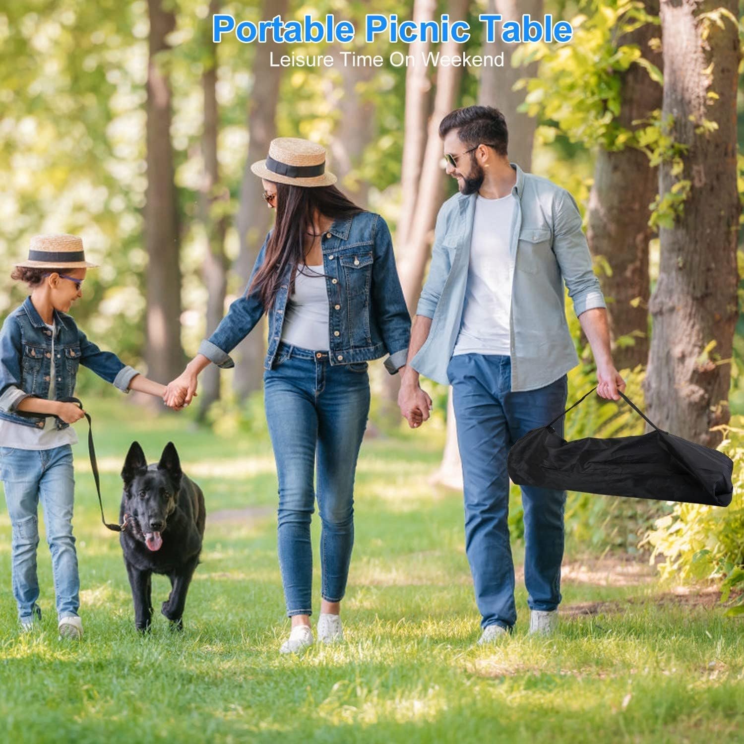 Mesa auxiliar plegable para campamento, mesa de campamento p - Imagen 2