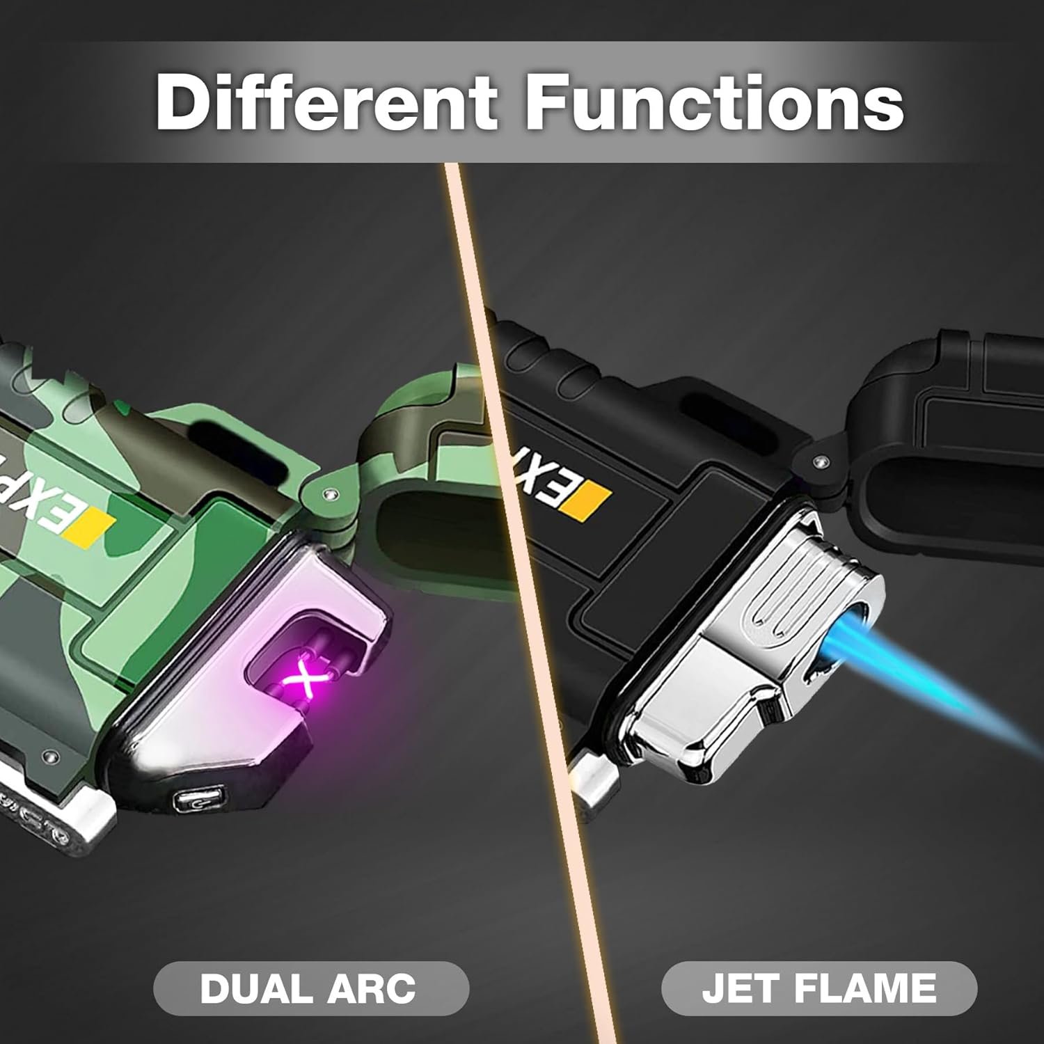 Paquete de 2 encendedores impermeables para exteriores, resi - Imagen 2