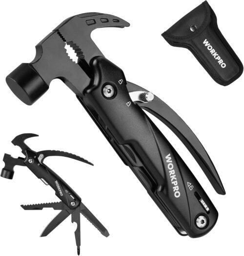 WORKPRO Multitool-Herramientas de camping 12 en 1 con mini m