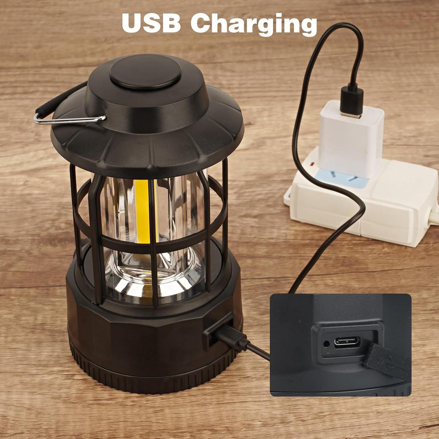 Linterna de camping recargable alimentada por USB, atenuador - Imagen 7