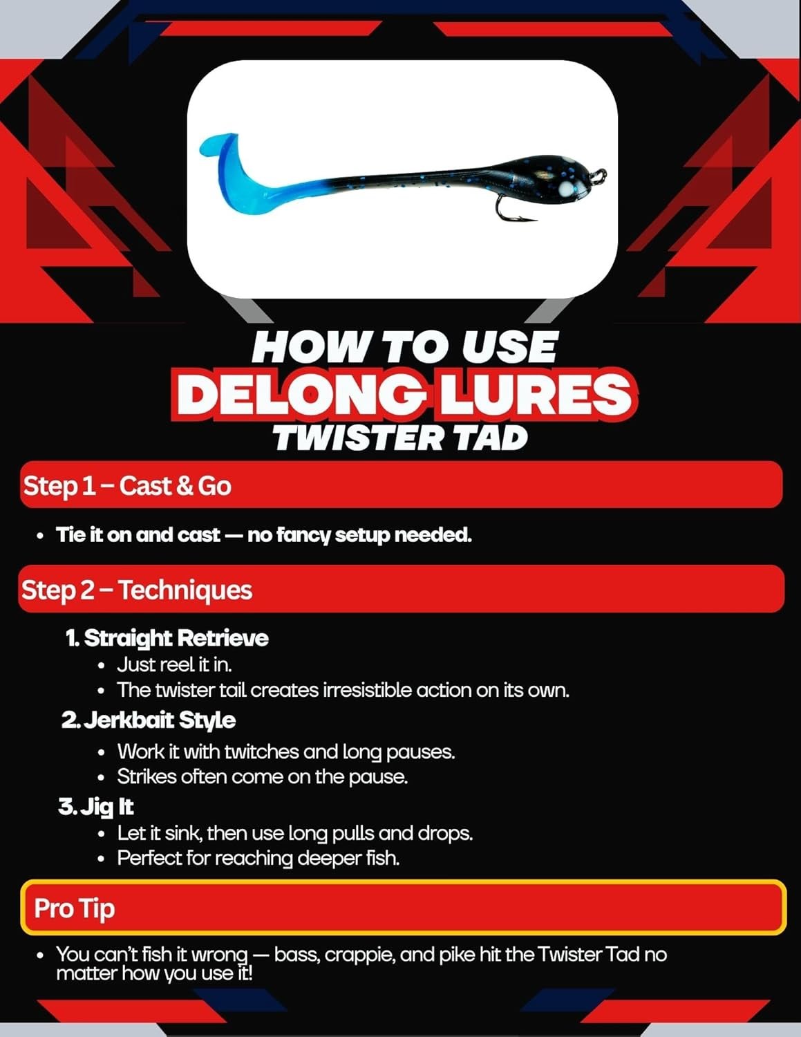 Señuelos de pesca hechos en Estados Unidos - Twister Tad Tad - Imagen 5