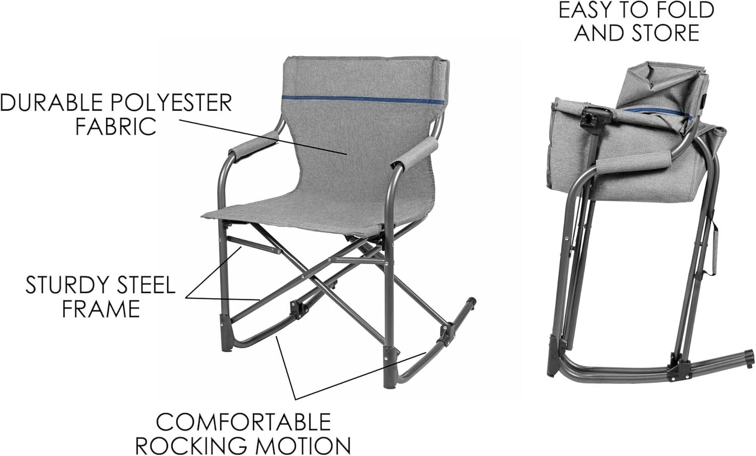Zenithen Silla mecedora portátil plegable limitada perfecta - Imagen 4