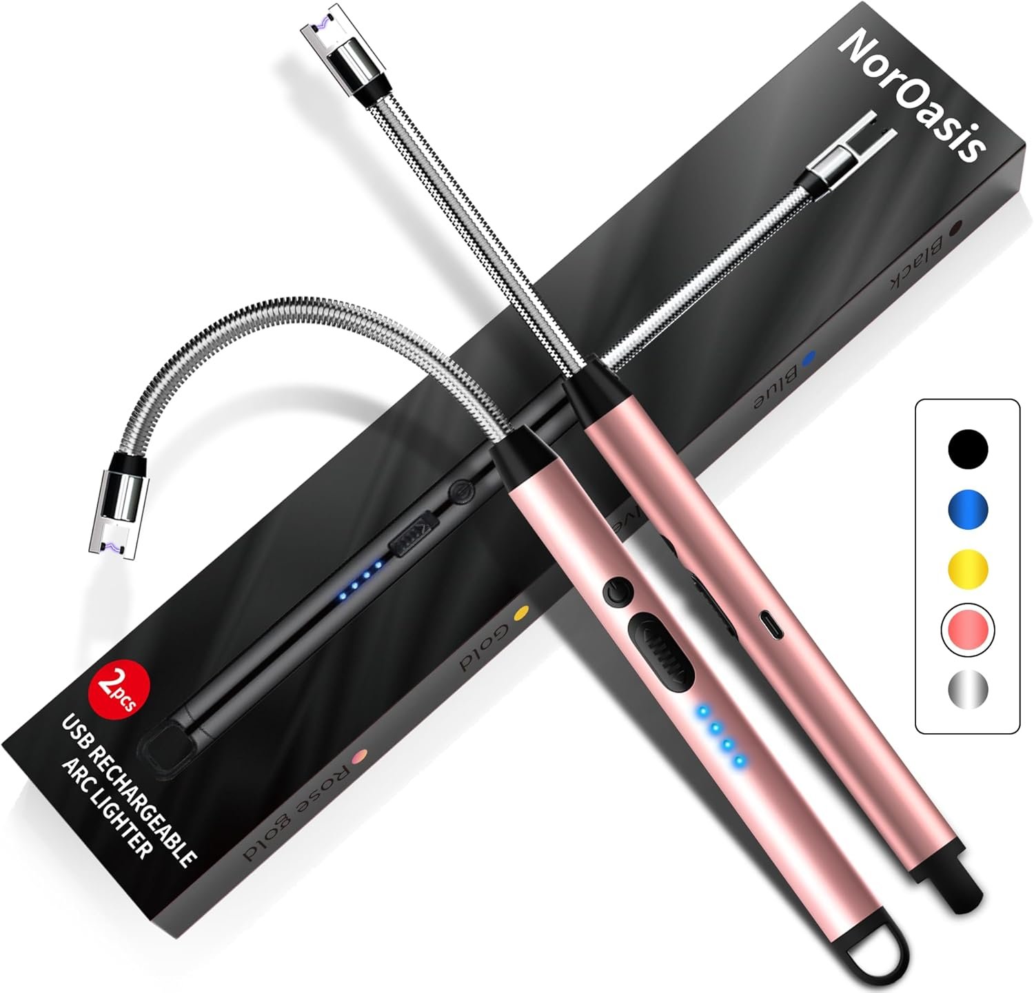 Paquete de 2 encendedores eléctricos recargables, sin llama, - Imagen 7